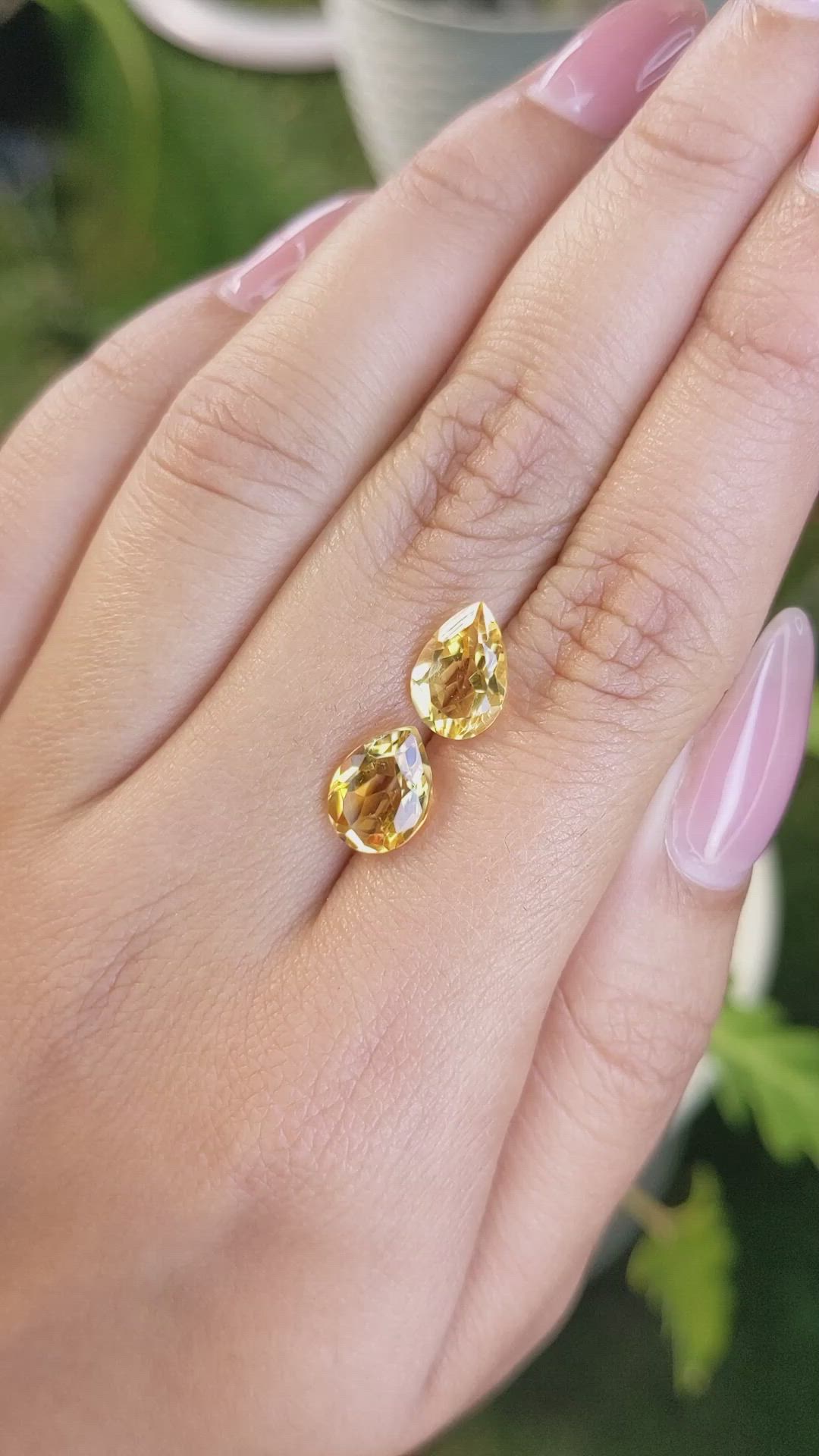 3.90&nbsp;Ct.Tw.Total Carat Weight Citrine Pair from Brazil Size Video