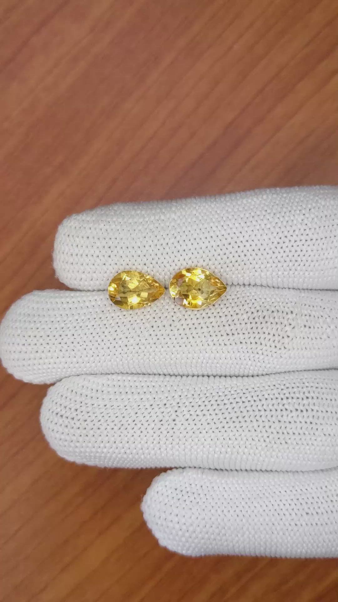 3.90&nbsp;Ct.Tw.Total Carat Weight Citrine Pair from Brazil Size Video