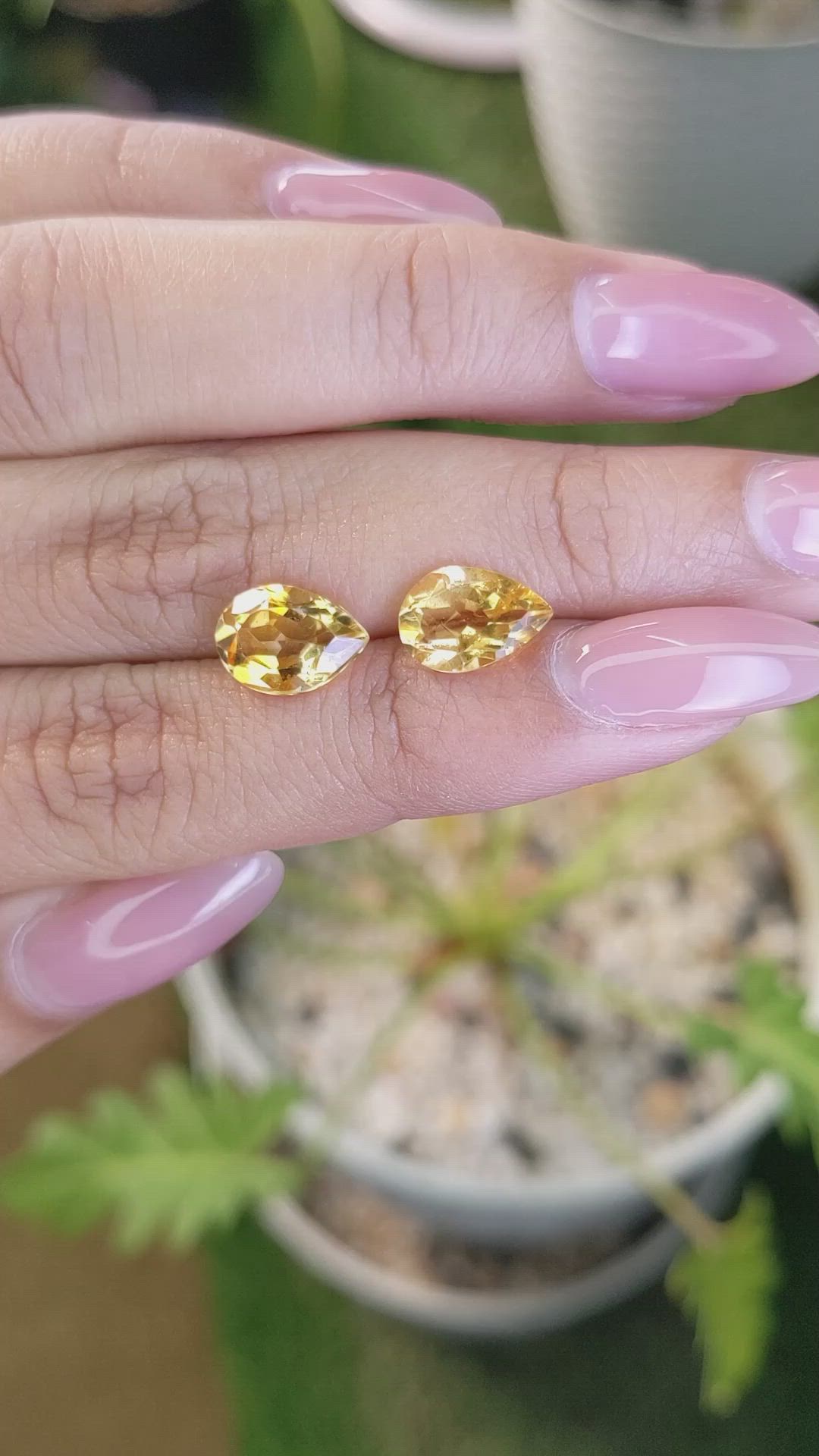 3.90&nbsp;Ct.Tw.Total Carat Weight Citrine Pair from Brazil Size Video