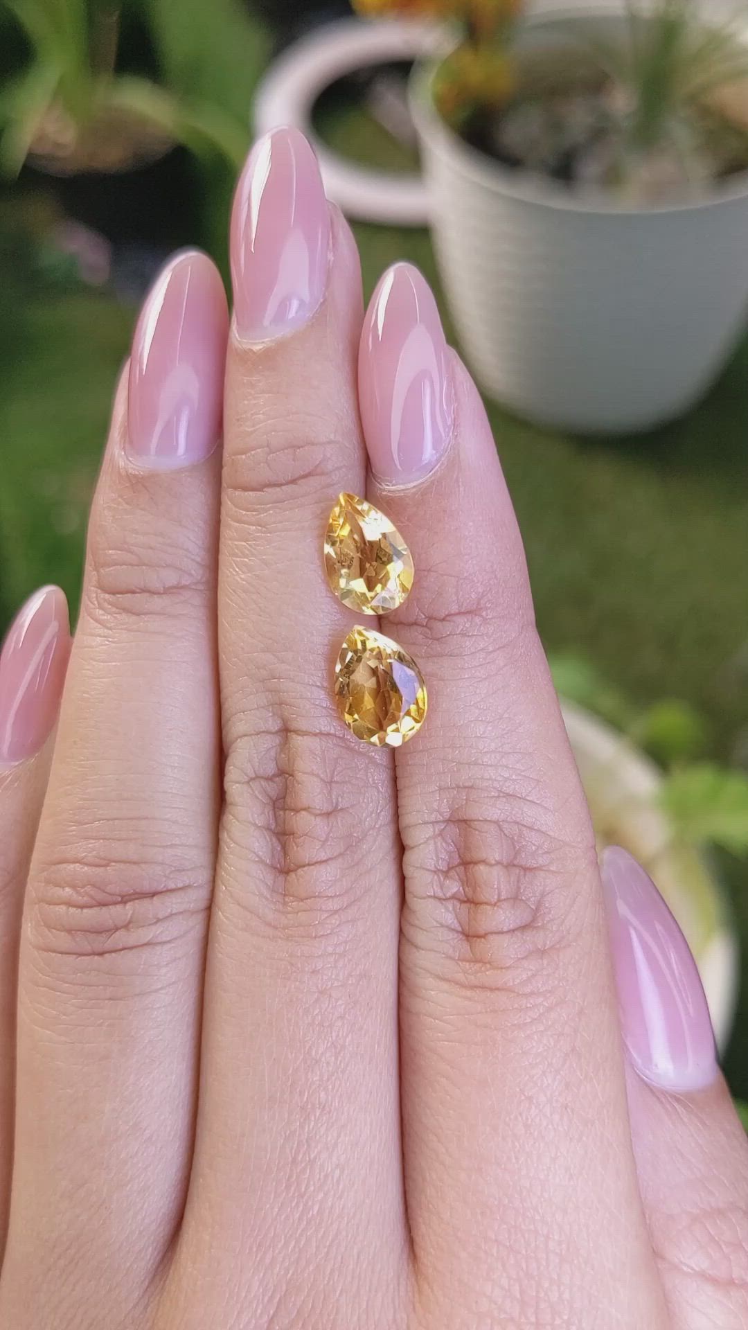 3.90&nbsp;Ct.Tw.Total Carat Weight Citrine Pair from Brazil Size Video