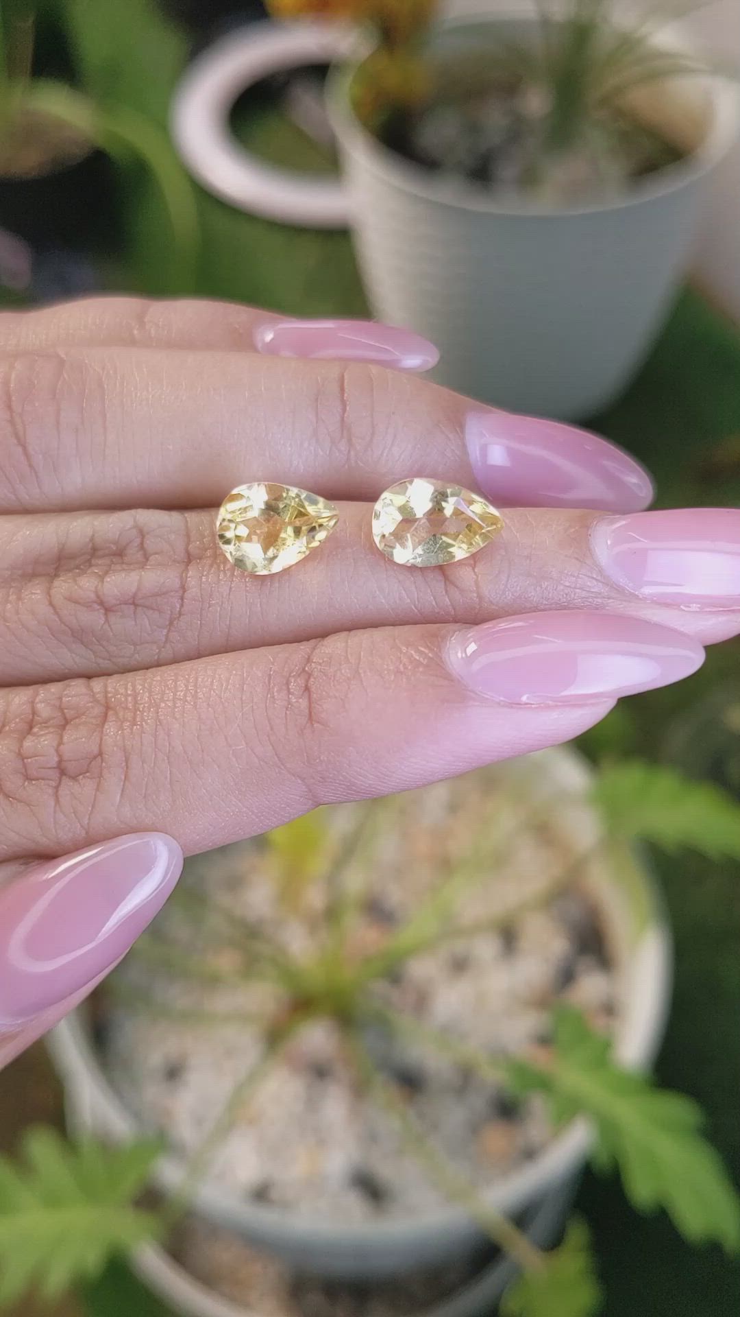 3.92 Ct.Tw.Total Carat Weight Citrine Pair from Brazil Size Video