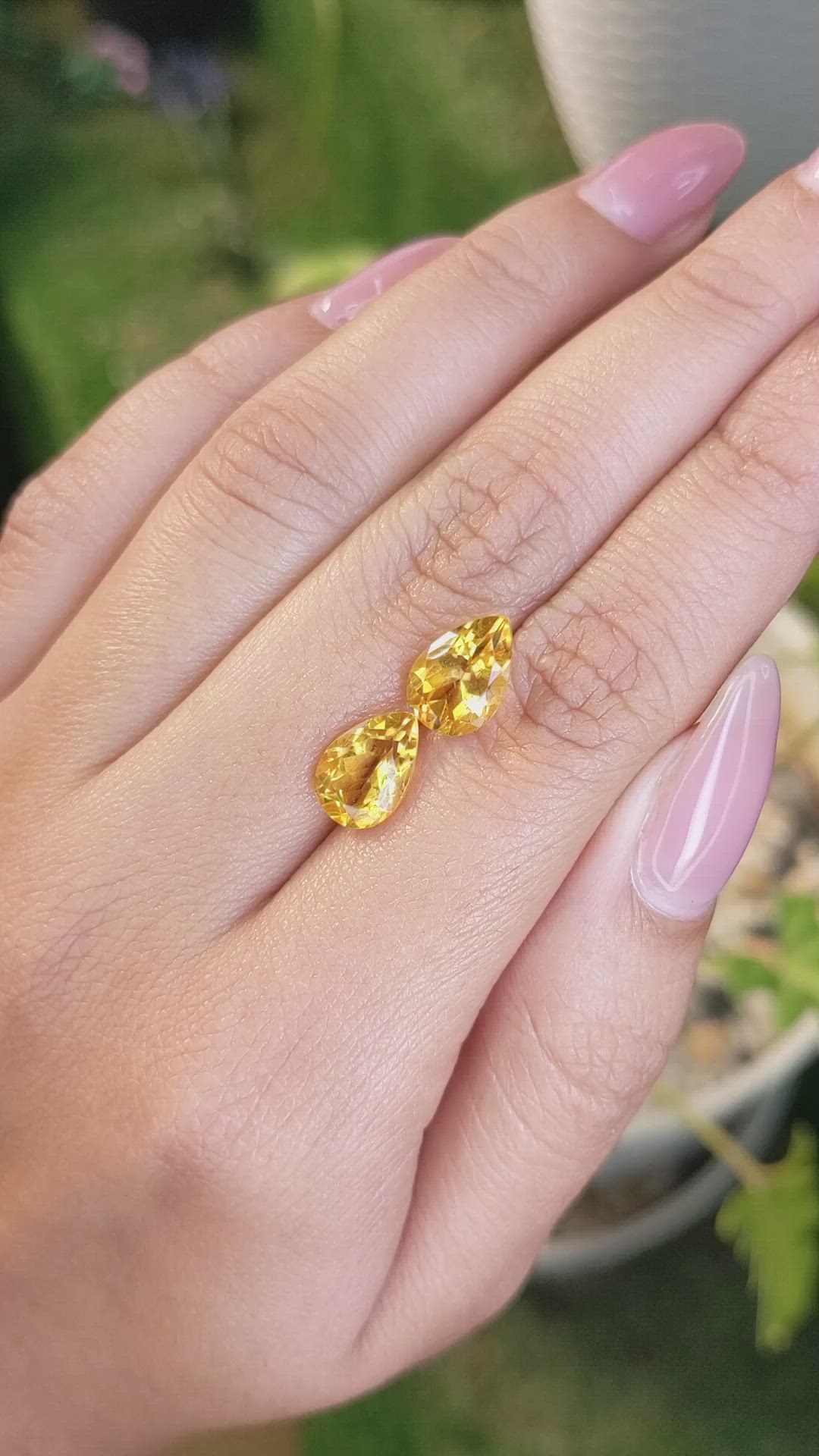 4.42&nbsp;Ct.Tw.Total Carat Weight Citrine Pair from Brazil Size Video