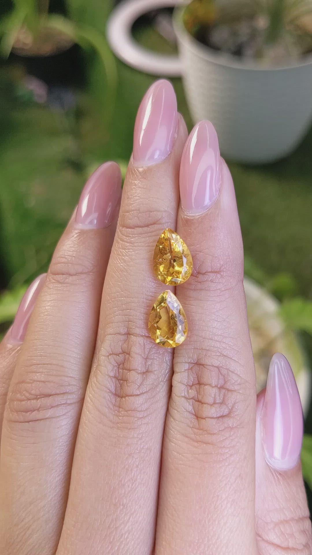 4.42&nbsp;Ct.Tw.Total Carat Weight Citrine Pair from Brazil Size Video