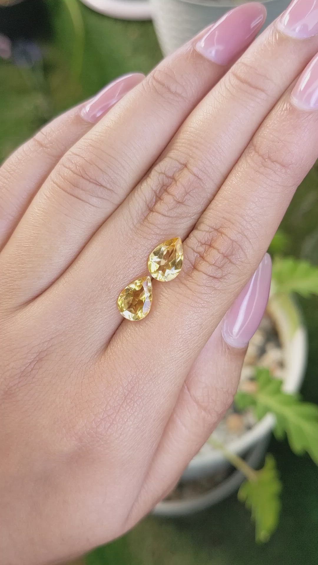 3.06&nbsp;Ct.Tw.Total Carat Weight Citrine Pair from Brazil Size Video