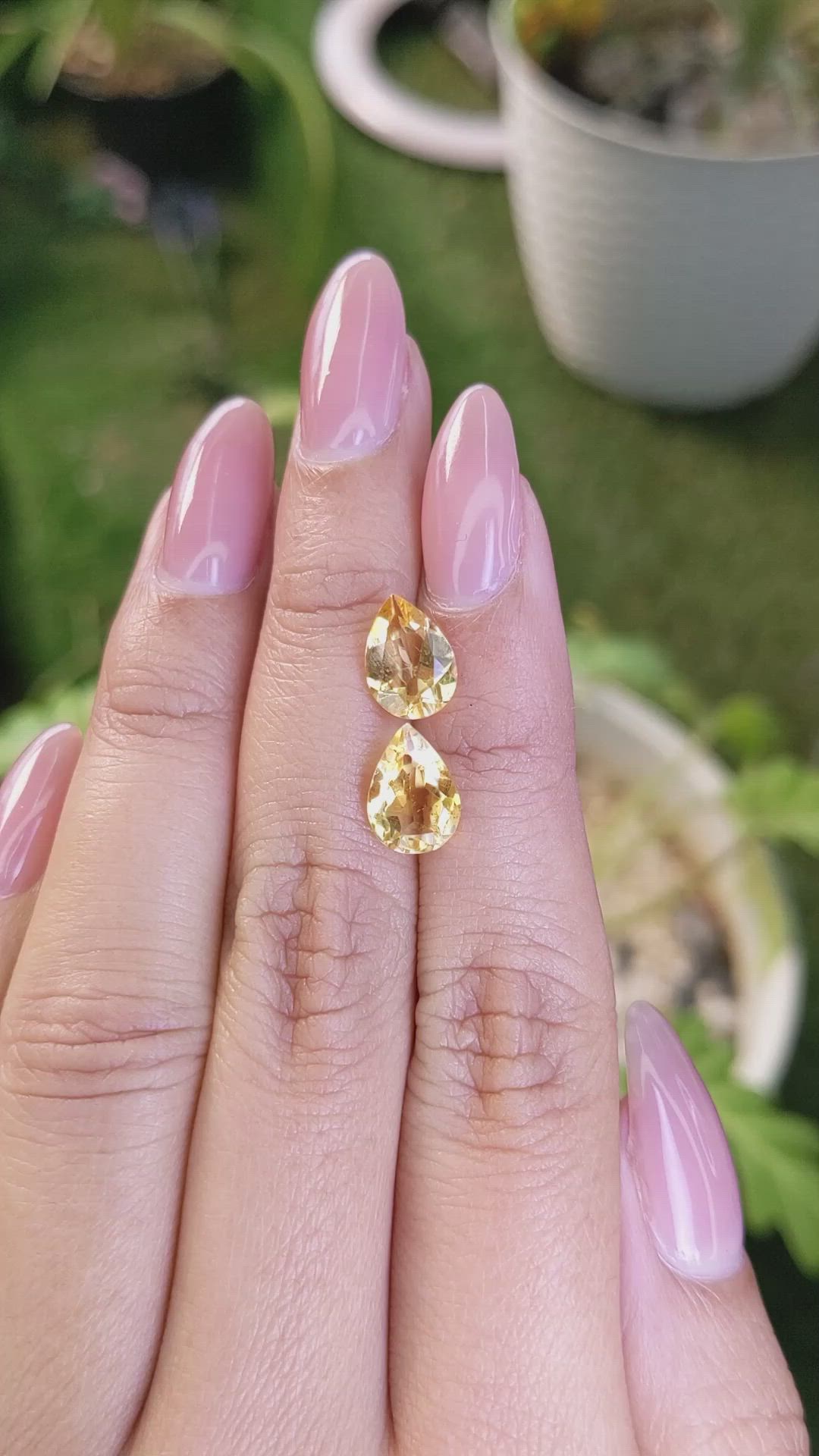 3.06&nbsp;Ct.Tw.Total Carat Weight Citrine Pair from Brazil Size Video