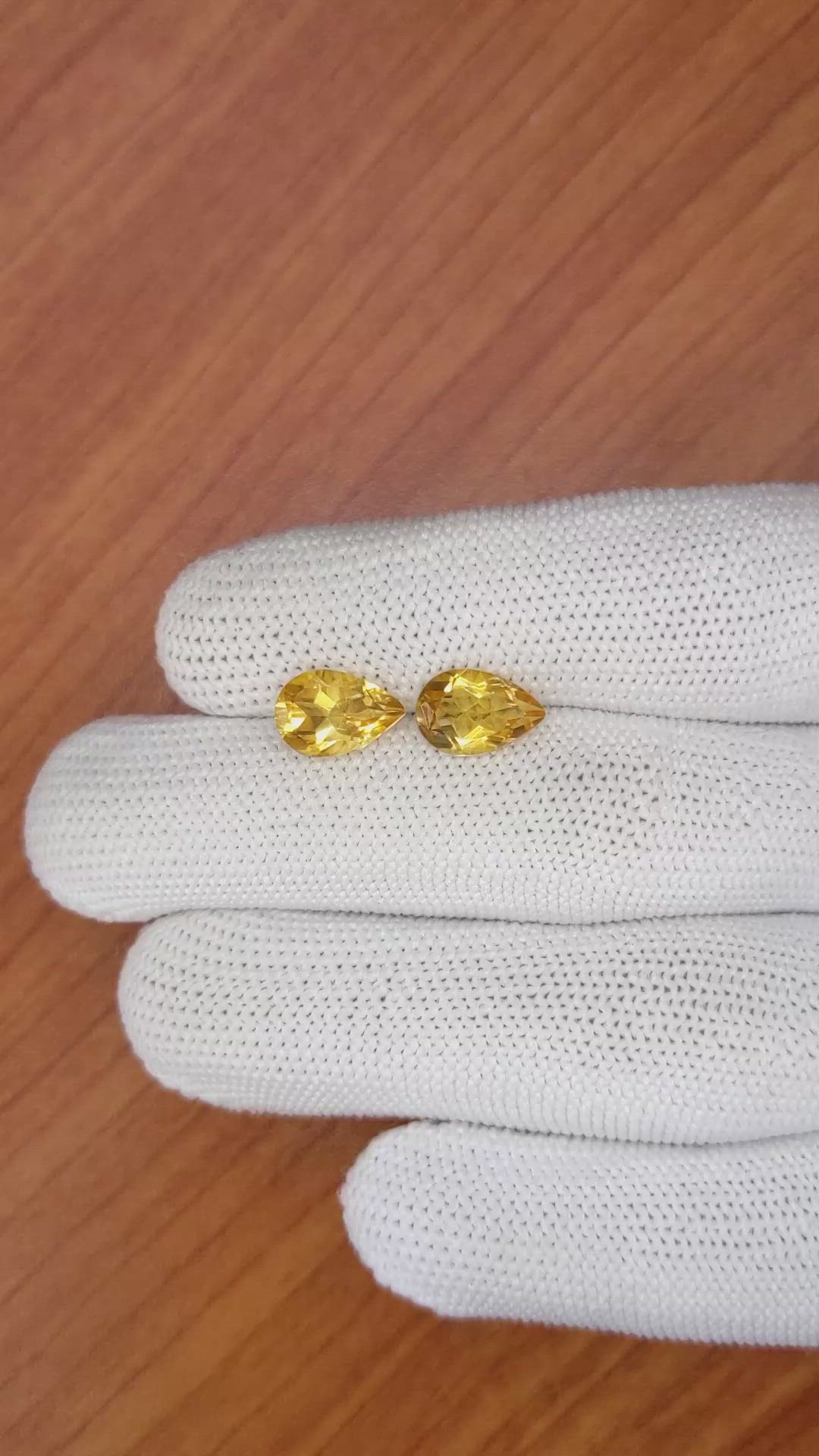 3.62&nbsp;Ct.Tw.Total Carat Weight Citrine Pair from Brazil Size Video