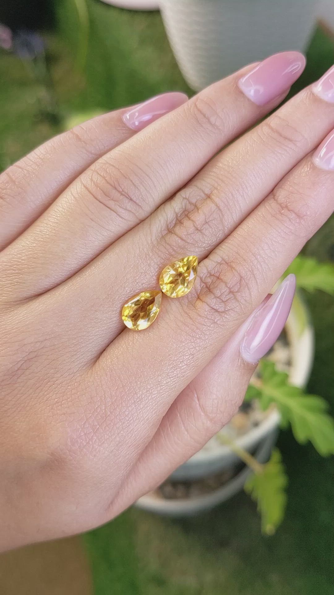 3.62&nbsp;Ct.Tw.Total Carat Weight Citrine Pair from Brazil Size Video