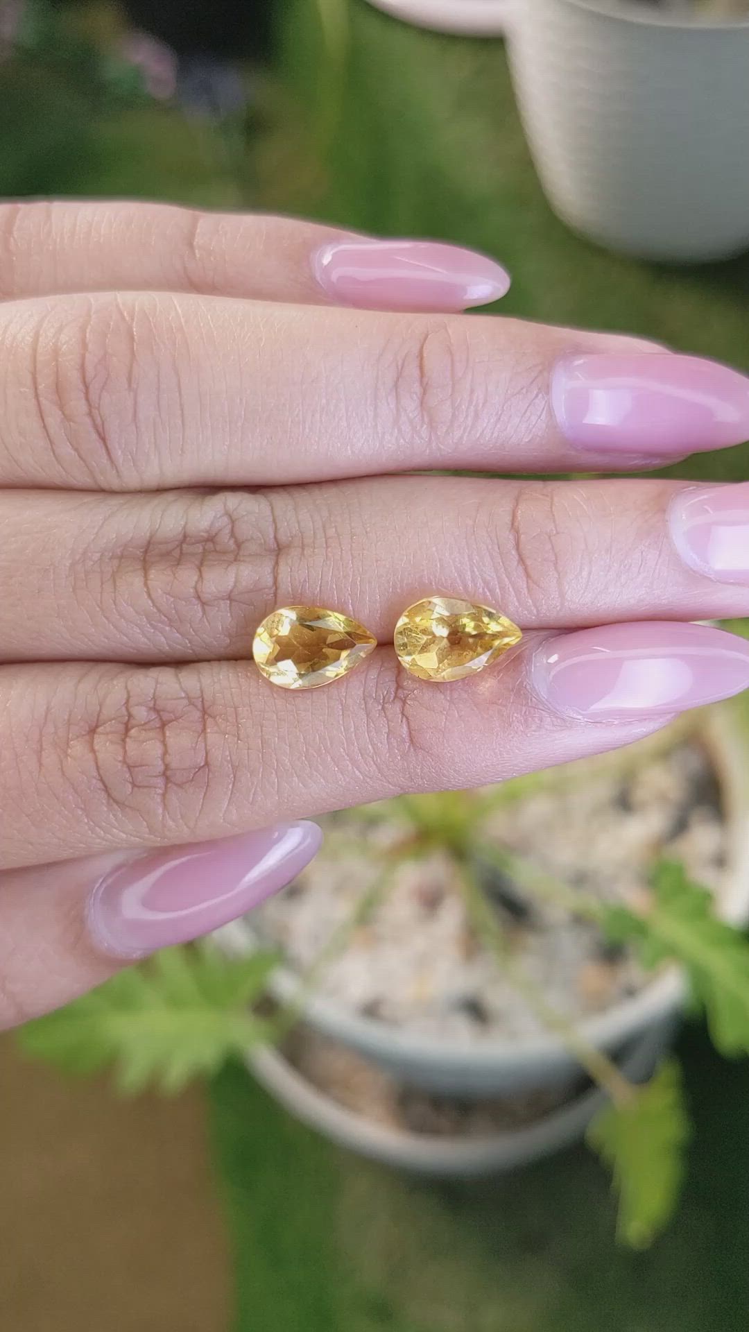 3.62&nbsp;Ct.Tw.Total Carat Weight Citrine Pair from Brazil Size Video