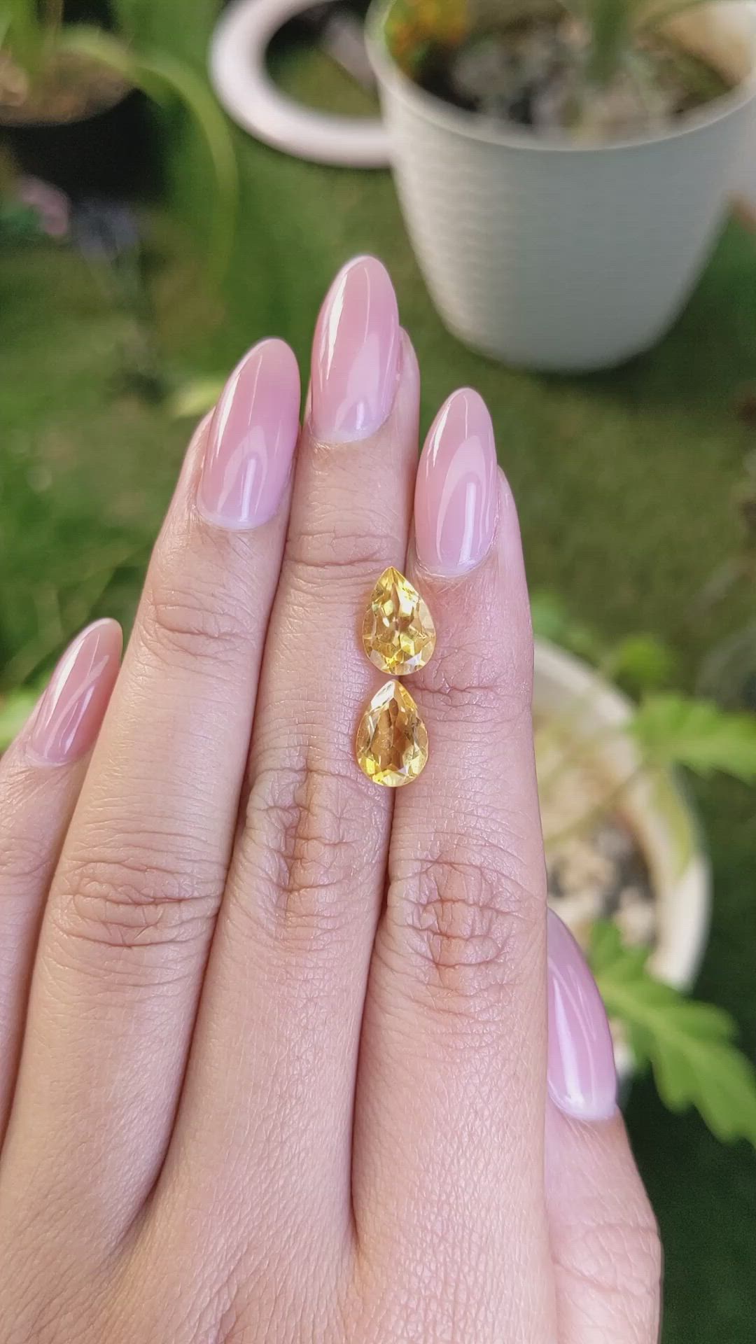 3.62&nbsp;Ct.Tw.Total Carat Weight Citrine Pair from Brazil Size Video