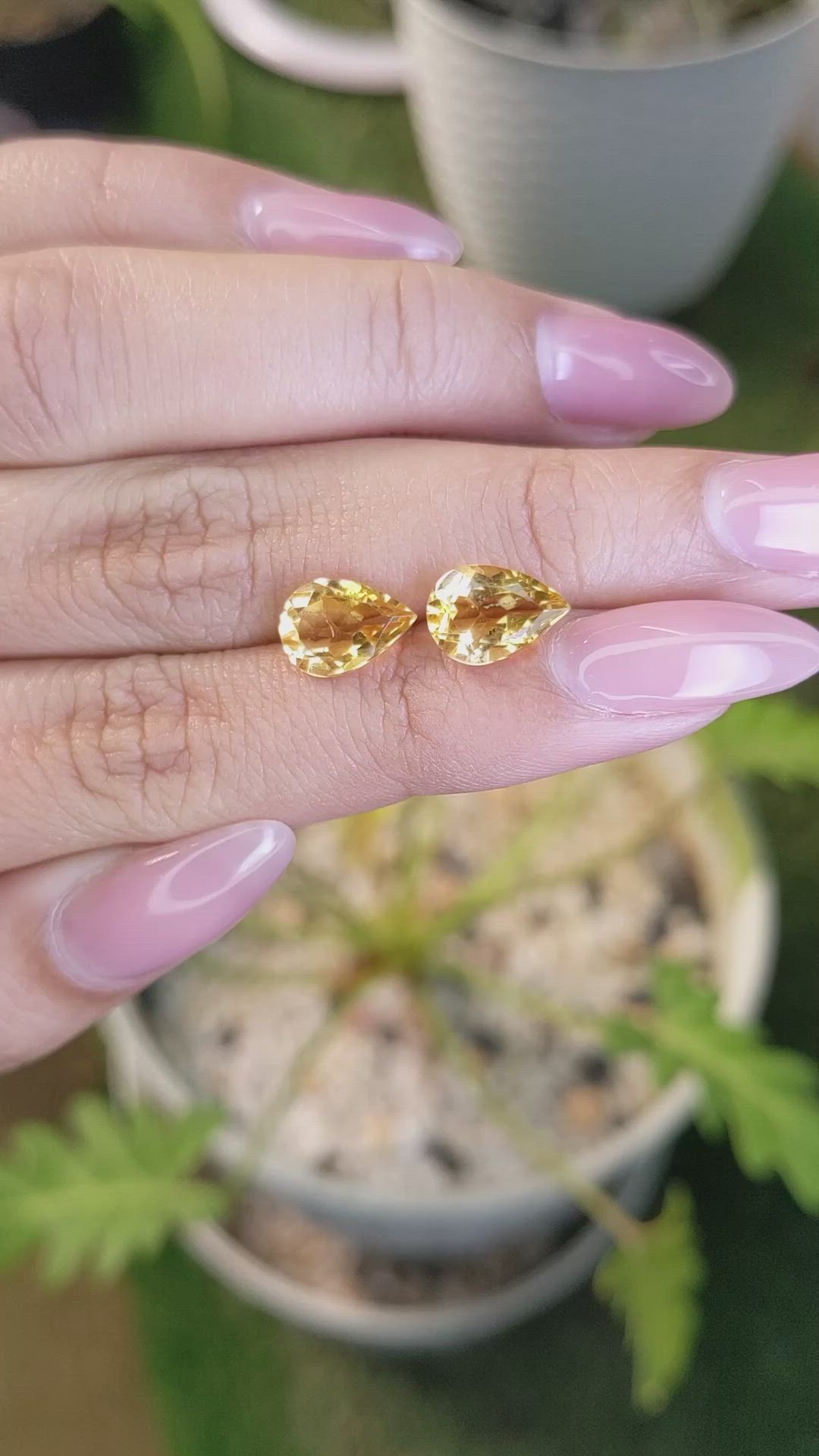 3.49 Ct.Tw.Total Carat Weight Citrine Pair from Brazil Size Video