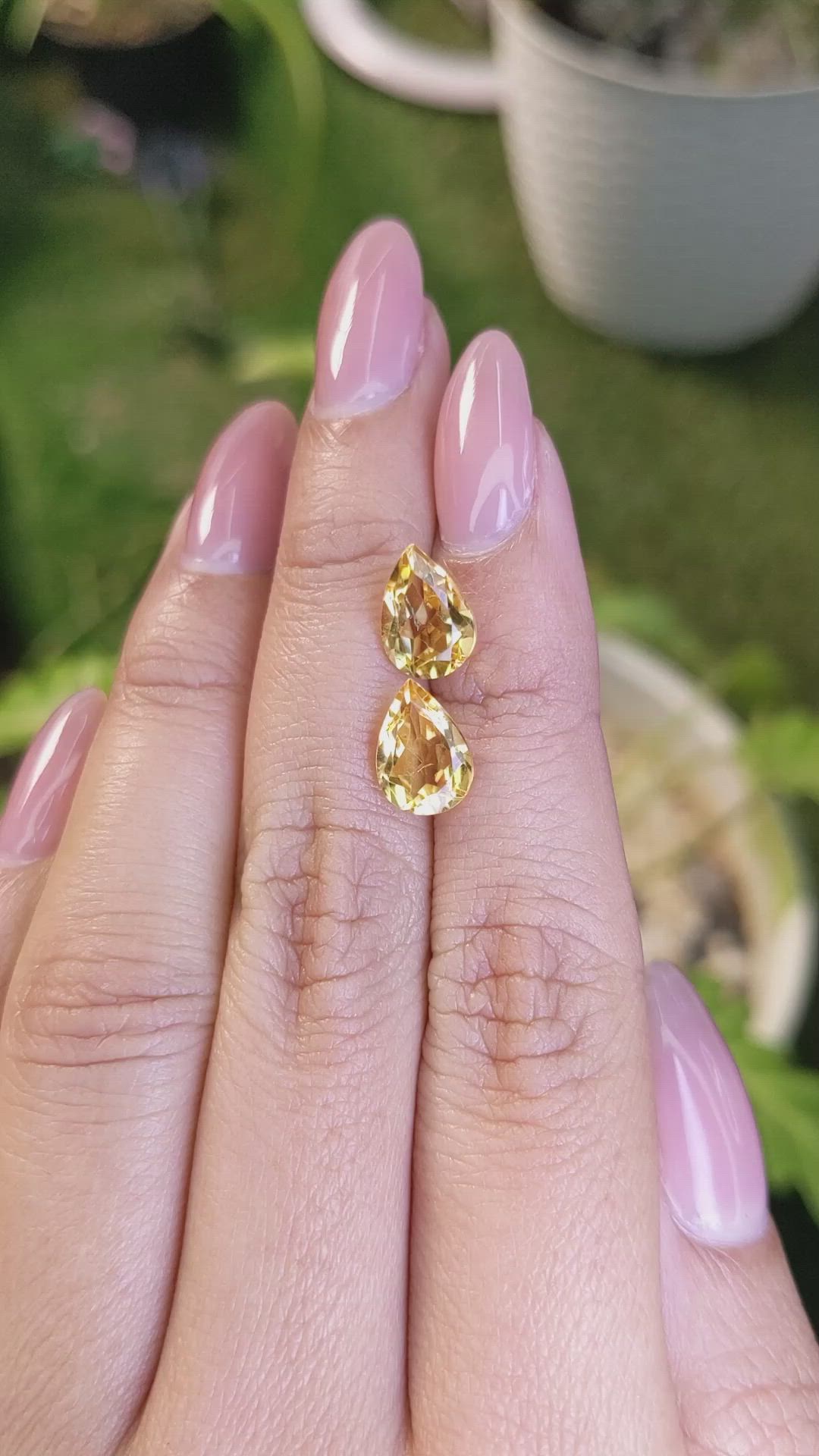 3.49 Ct.Tw.Total Carat Weight Citrine Pair from Brazil Size Video