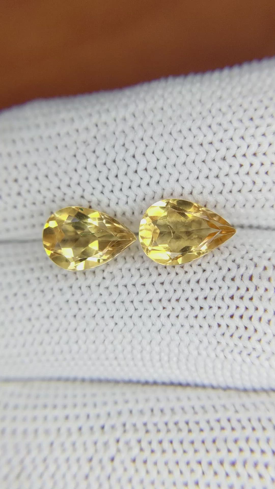 3.49 Ct.Tw.Total Carat Weight Citrine Pair from Brazil Size Video