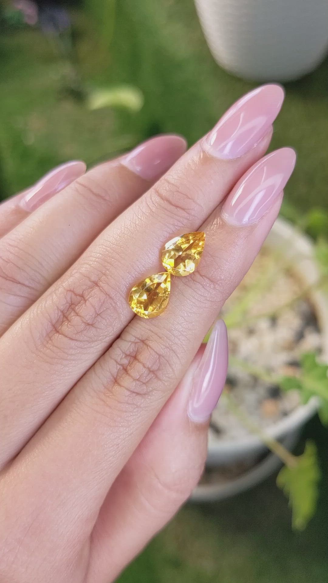 3.60 Ct.Tw.Total Carat Weight Citrine Pair from Brazil Size Video