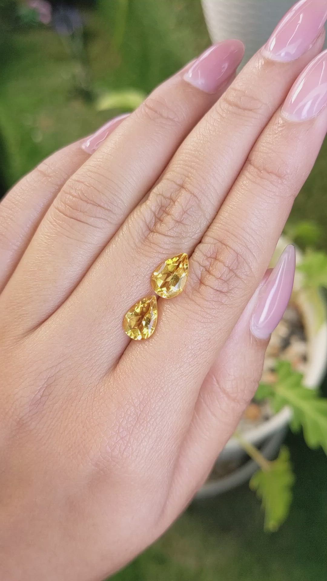 3.54&nbsp;Ct.Tw.Total Carat Weight Citrine Pair from Brazil Size Video