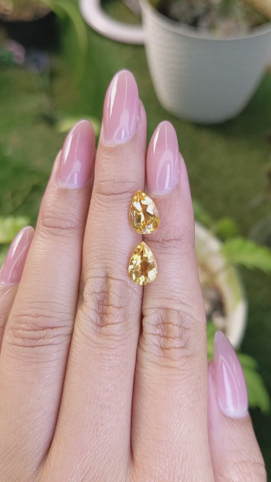 3.54&nbsp;Ct.Tw.Total Carat Weight Citrine Pair from Brazil Size Video