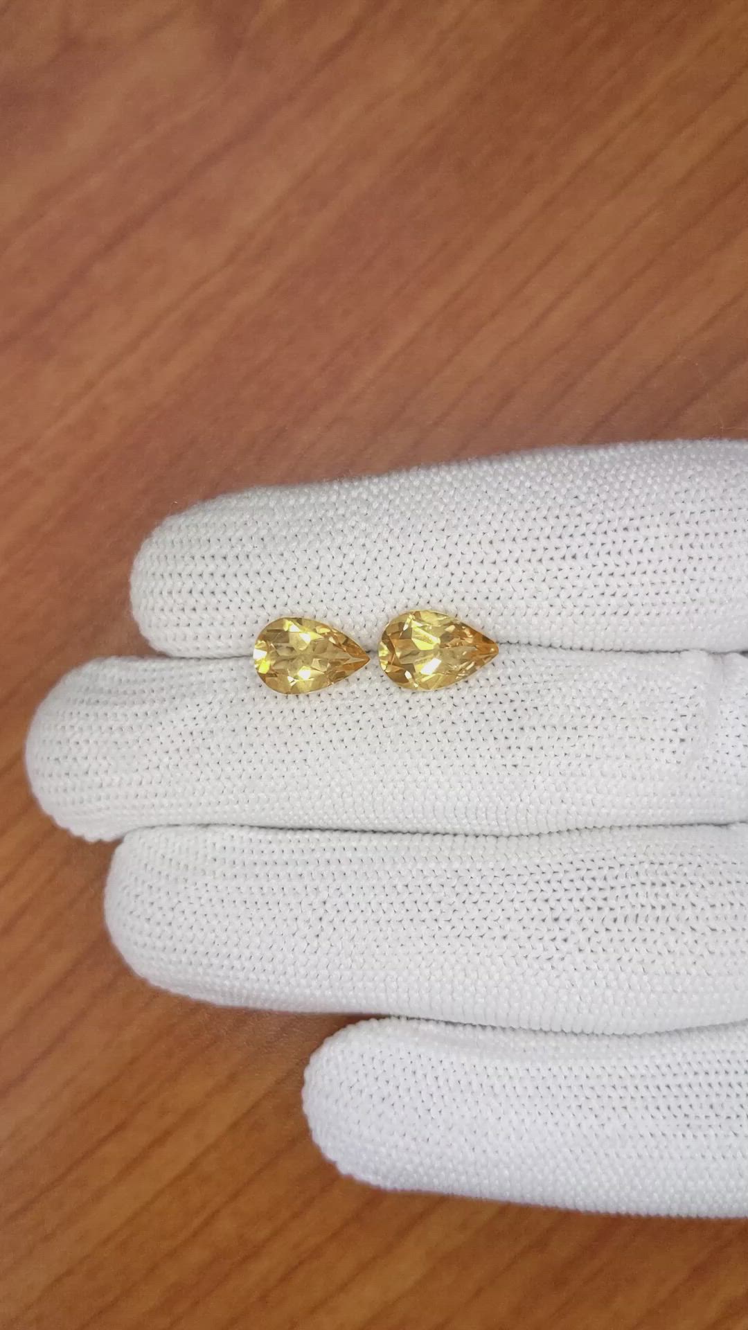 3.54&nbsp;Ct.Tw.Total Carat Weight Citrine Pair from Brazil Size Video