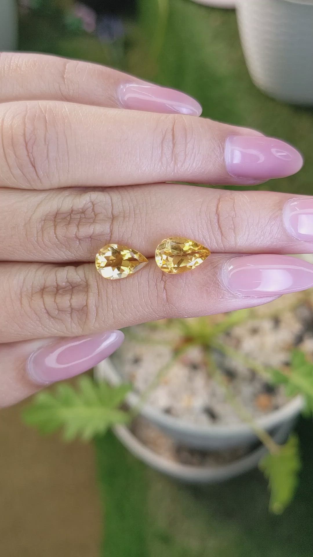 3.54&nbsp;Ct.Tw.Total Carat Weight Citrine Pair from Brazil Size Video