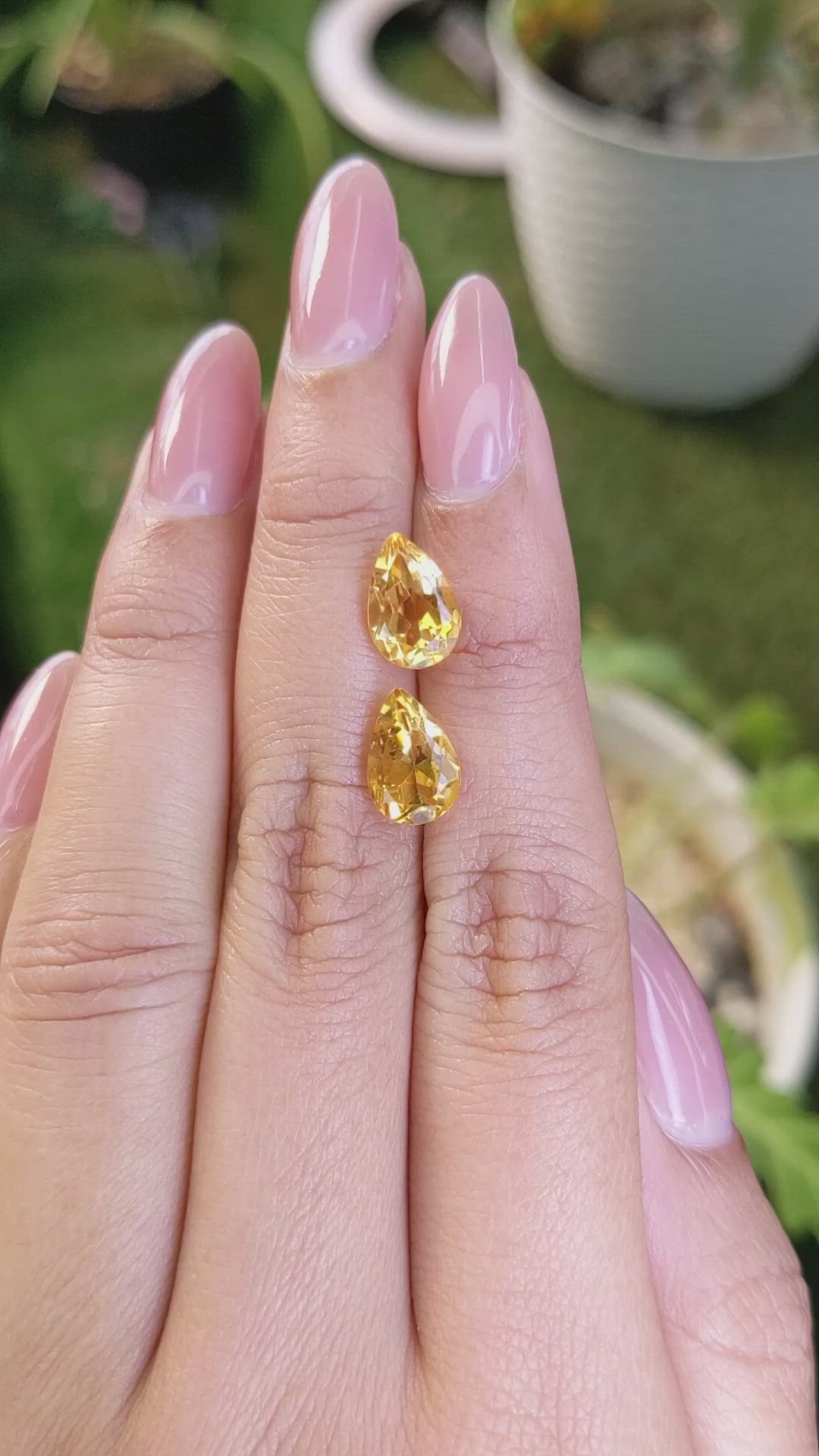 3.81&nbsp;Ct.Tw.Total Carat Weight Citrine Pair from Brazil Size Video