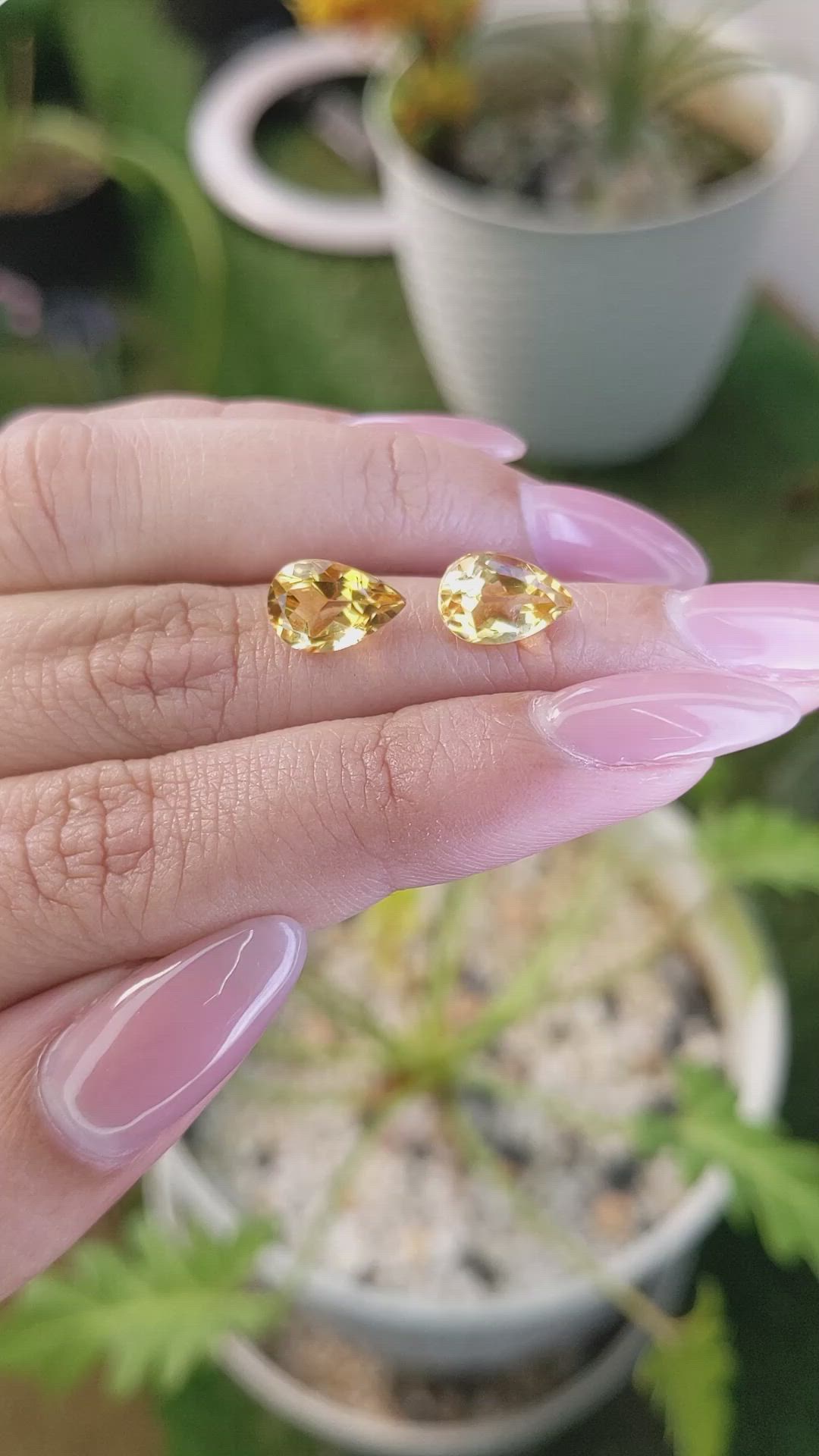 3.81&nbsp;Ct.Tw.Total Carat Weight Citrine Pair from Brazil Size Video