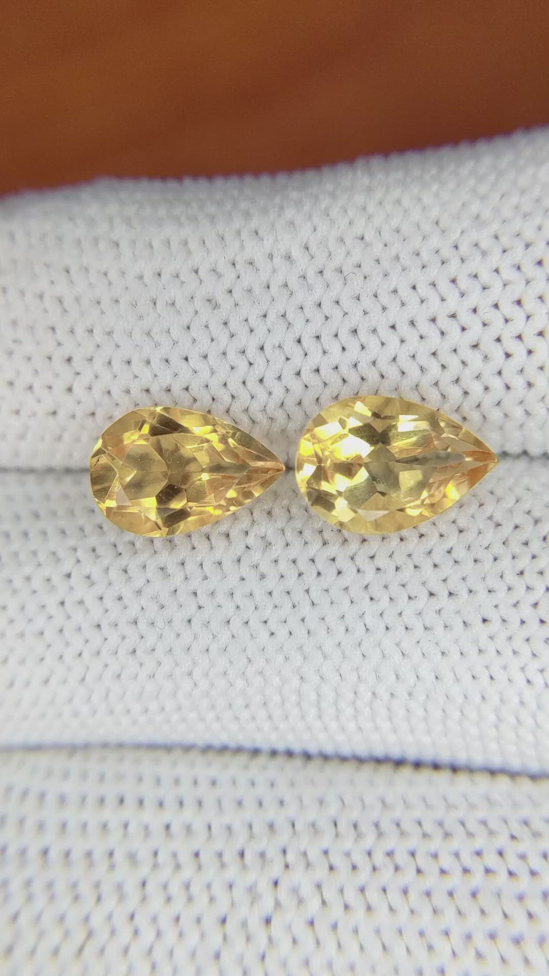 3.58&nbsp;Ct.Tw.Total Carat Weight Yellow Citrine Pair from Brazil Size Video