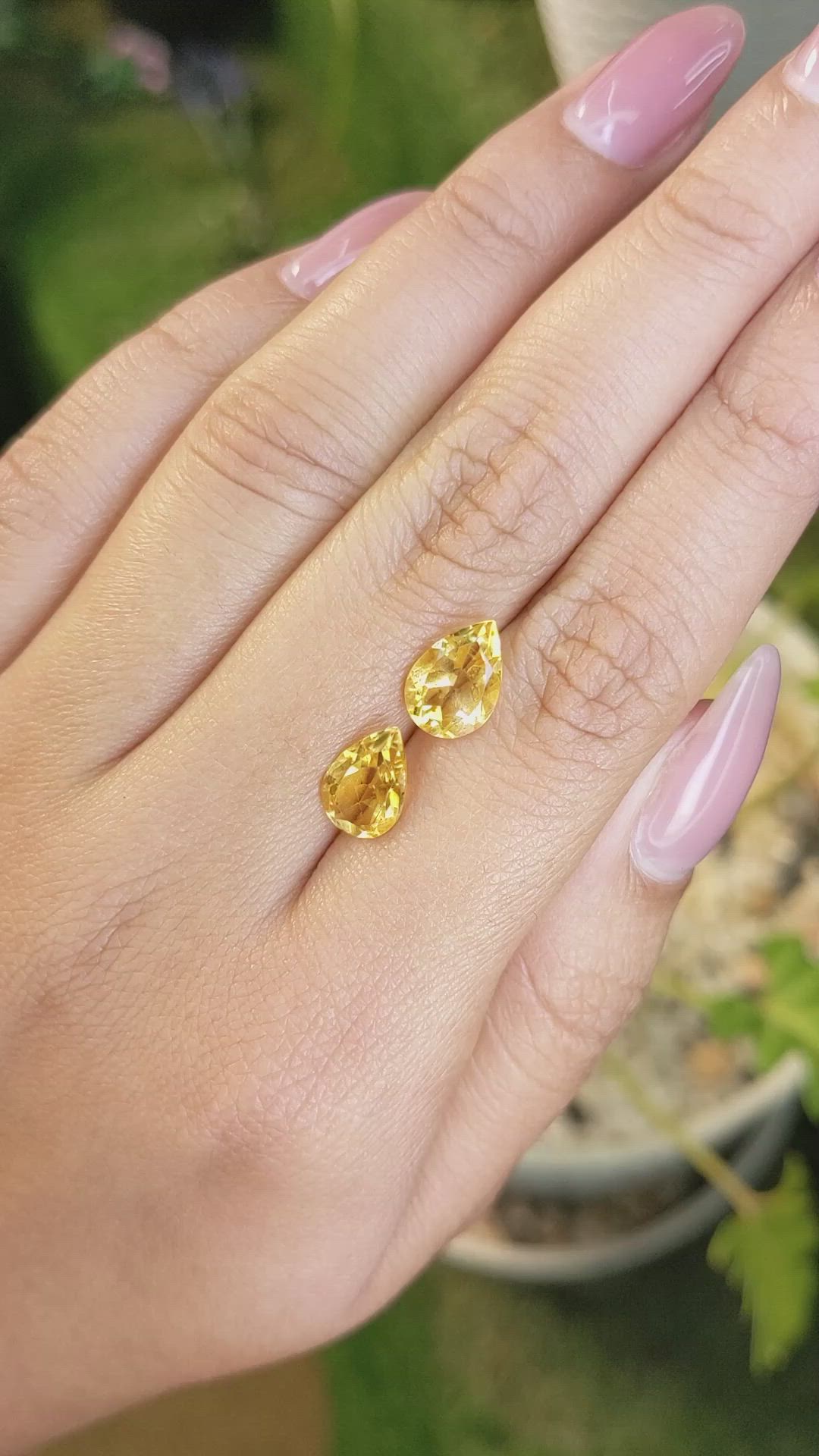 3.58&nbsp;Ct.Tw.Total Carat Weight Yellow Citrine Pair from Brazil Size Video