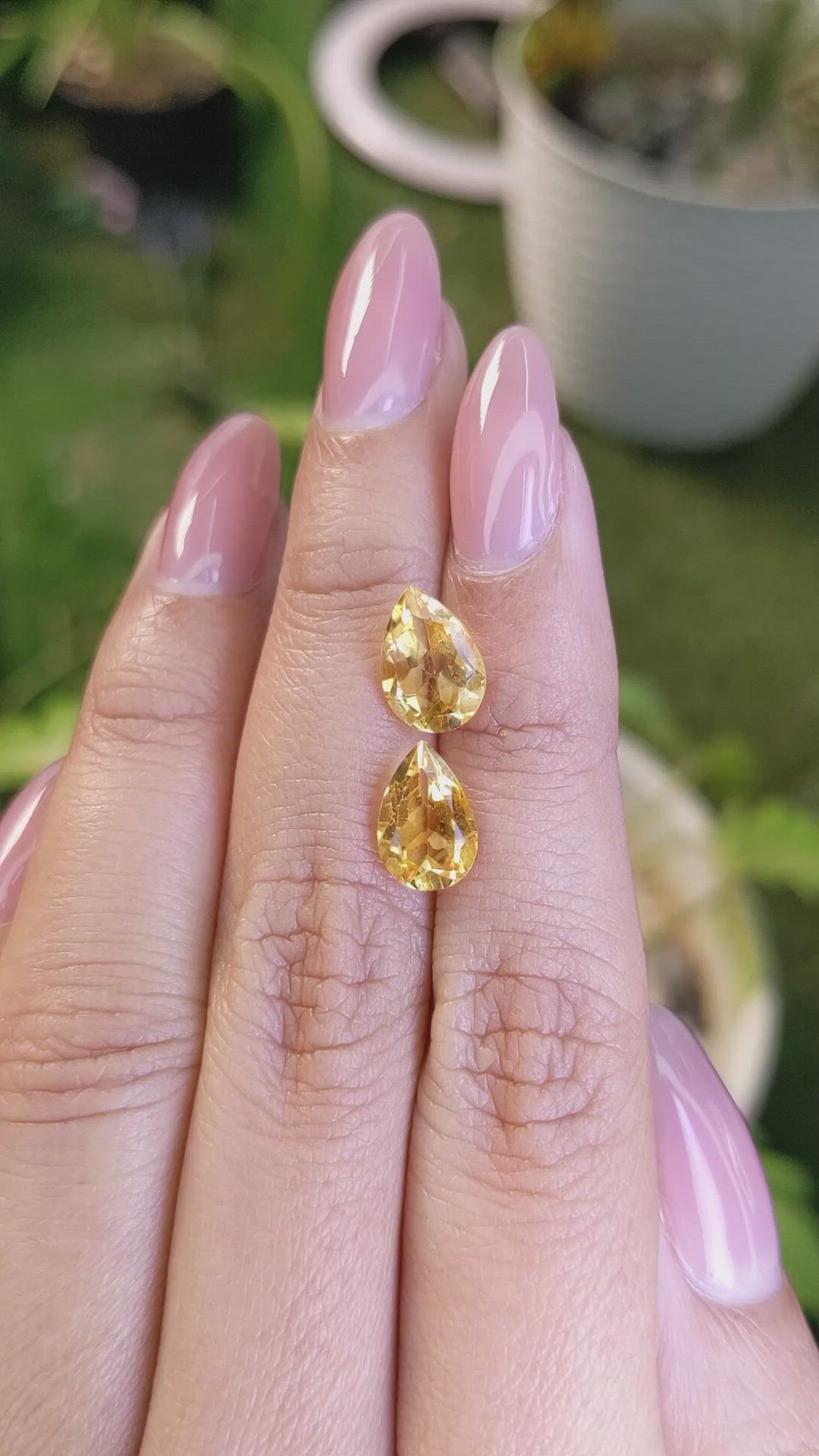 3.58&nbsp;Ct.Tw.Total Carat Weight Yellow Citrine Pair from Brazil Size Video