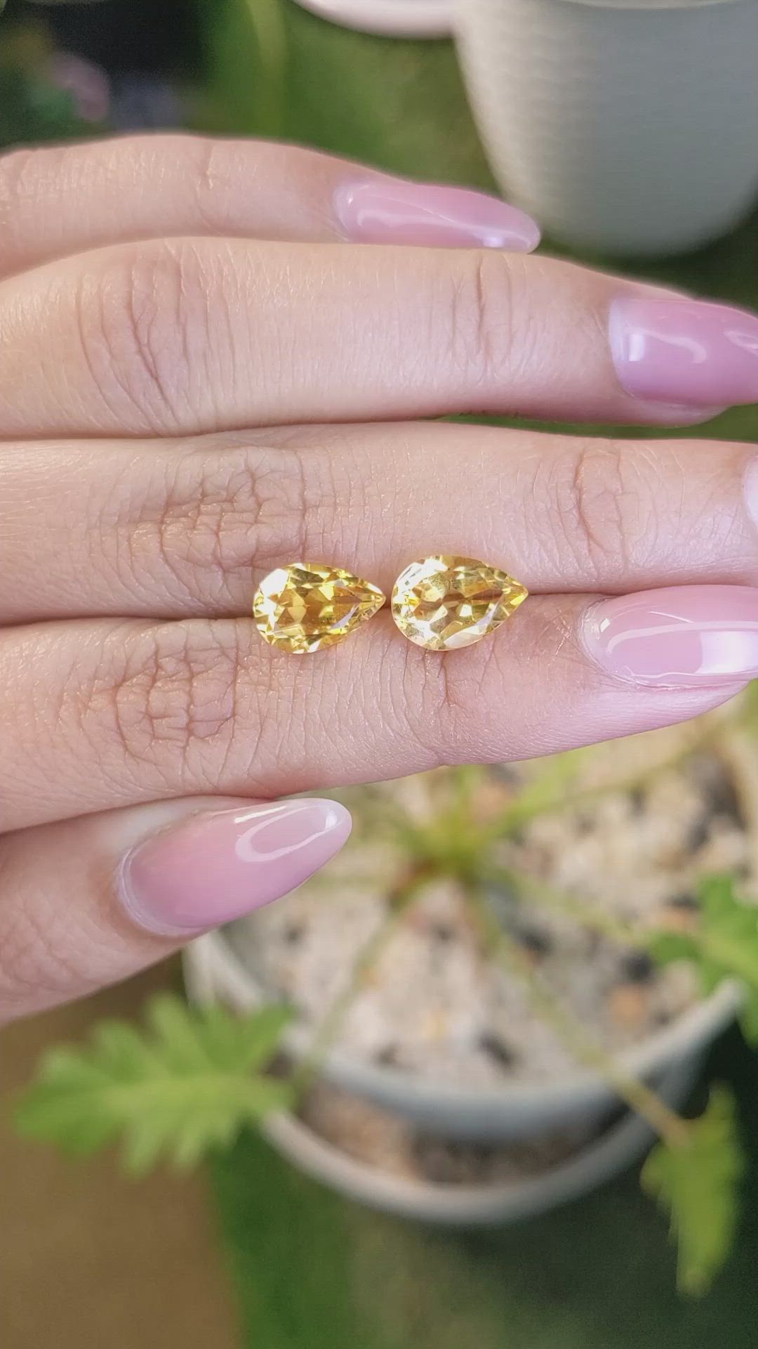 3.58&nbsp;Ct.Tw.Total Carat Weight Yellow Citrine Pair from Brazil Size Video