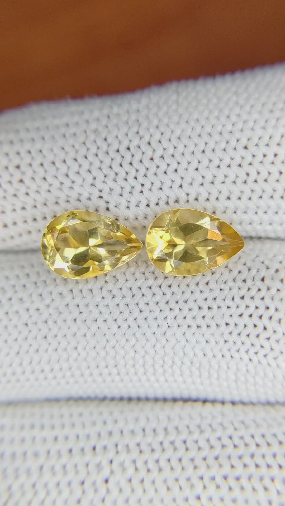 3.58 Ct.Tw.Total Carat Weight Citrine Pair from Brazil Size Video