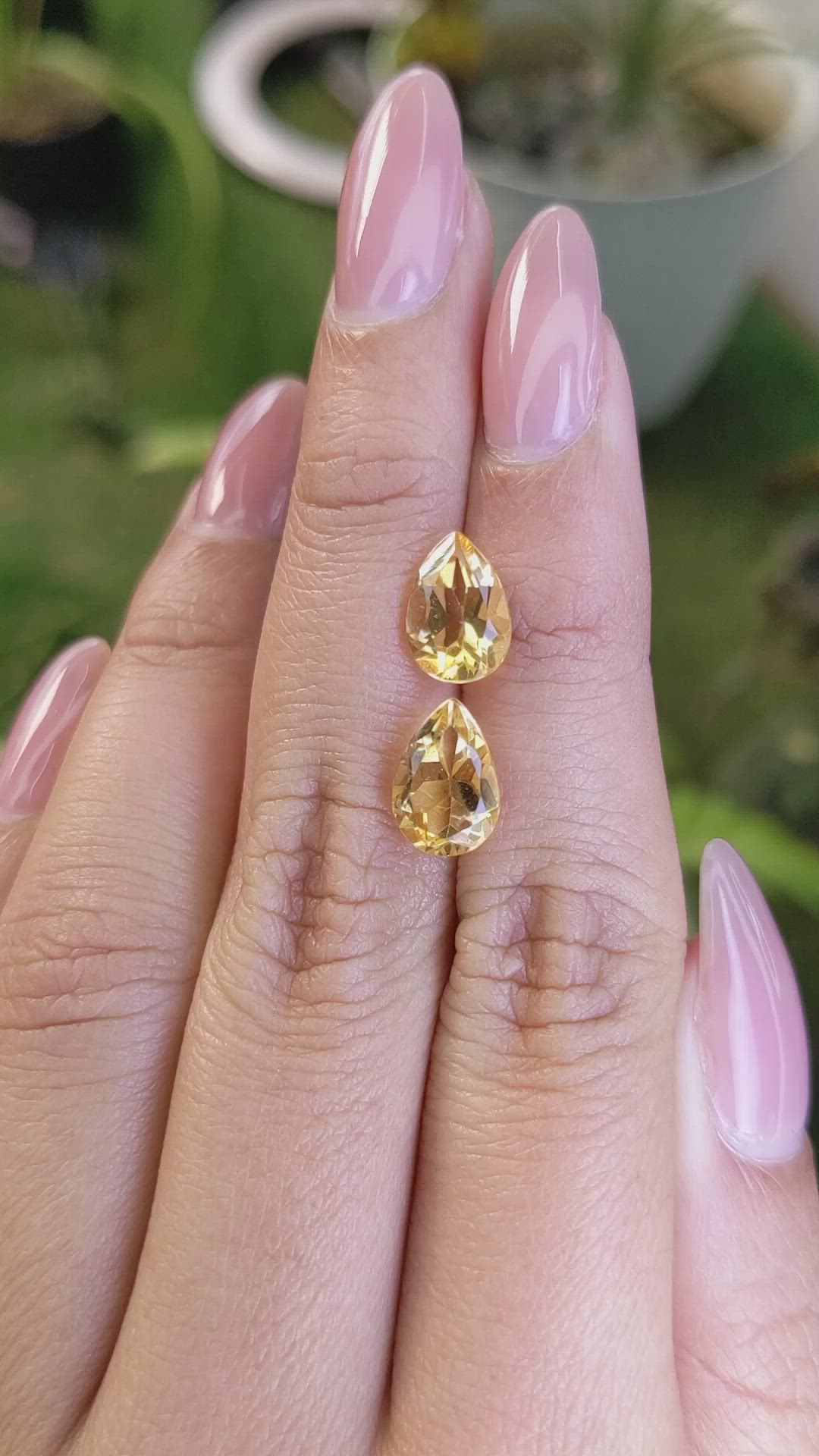 3.58 Ct.Tw.Total Carat Weight Citrine Pair from Brazil Size Video