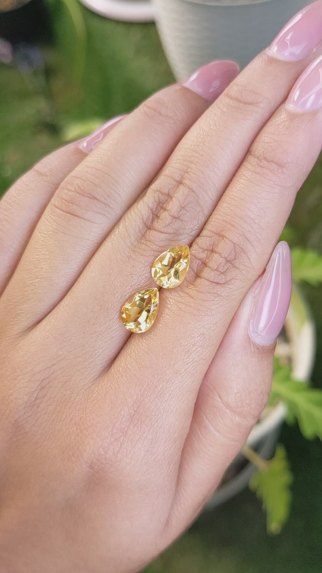 3.58 Ct.Tw.Total Carat Weight Citrine Pair from Brazil Size Video