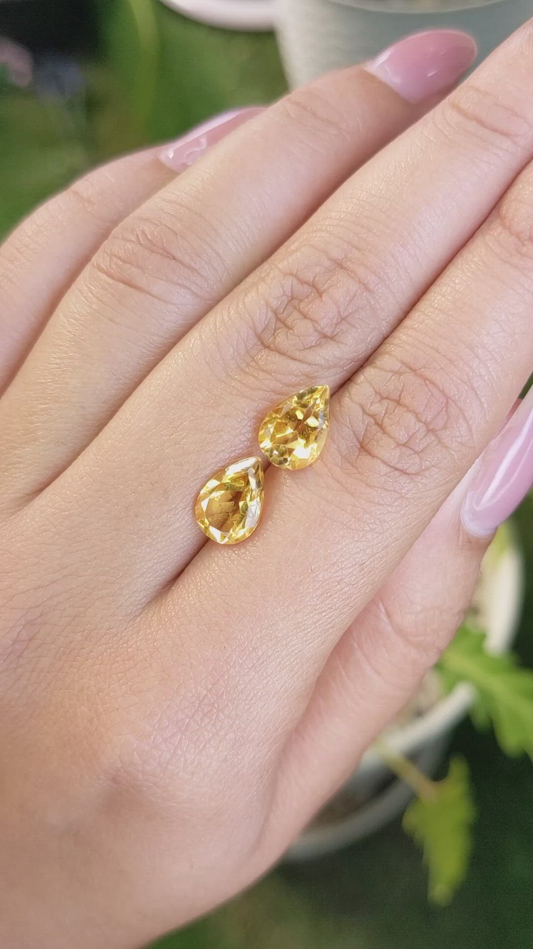 3.65 Ct.Tw.Total Carat Weight Citrine Pair from Brazil Size Video