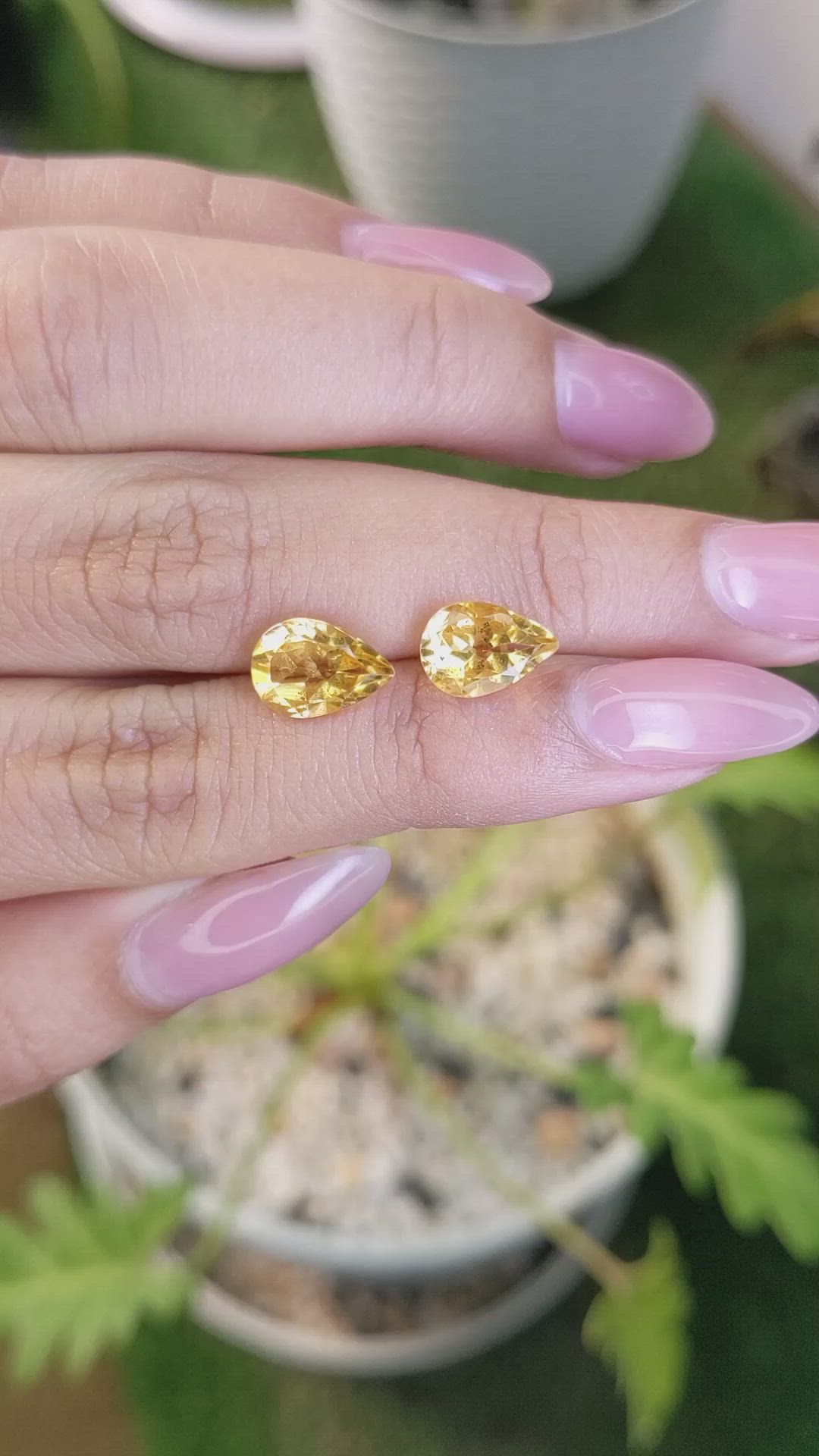 3.65 Ct.Tw.Total Carat Weight Citrine Pair from Brazil Size Video