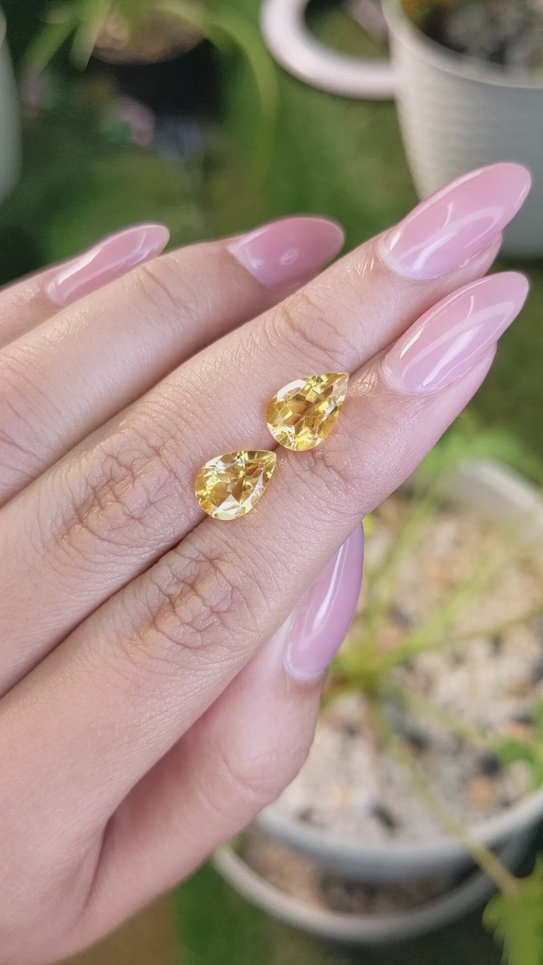 3.76&nbsp;Ct.Tw.Total Carat Weight Citrine Pair from Brazil Size Video