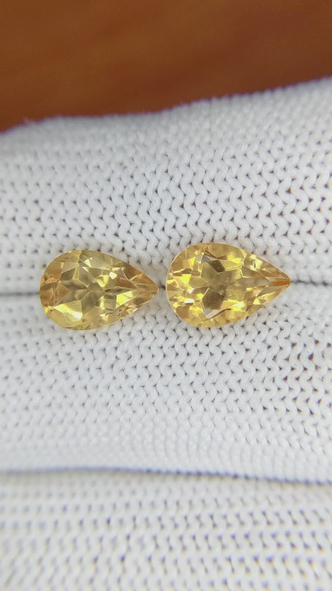 3.76&nbsp;Ct.Tw.Total Carat Weight Citrine Pair from Brazil Size Video