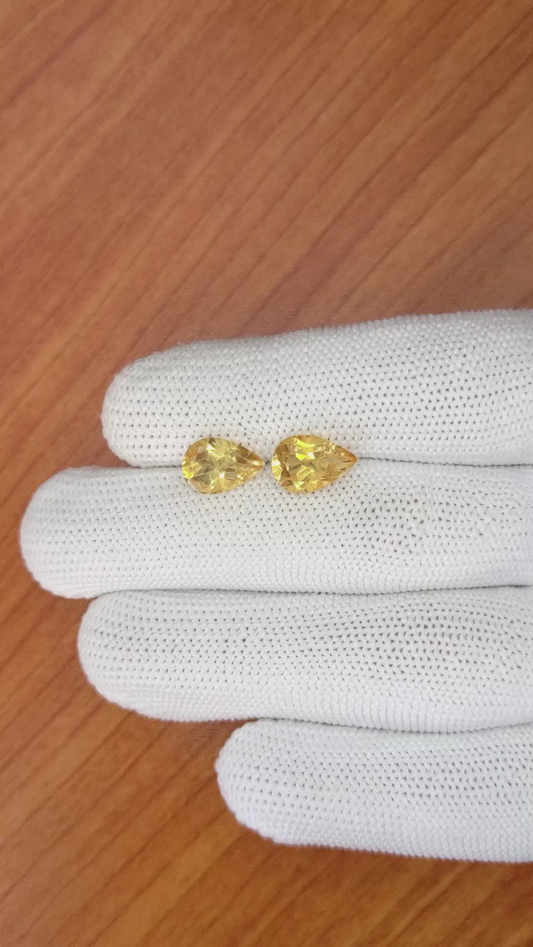 3.76&nbsp;Ct.Tw.Total Carat Weight Citrine Pair from Brazil Size Video