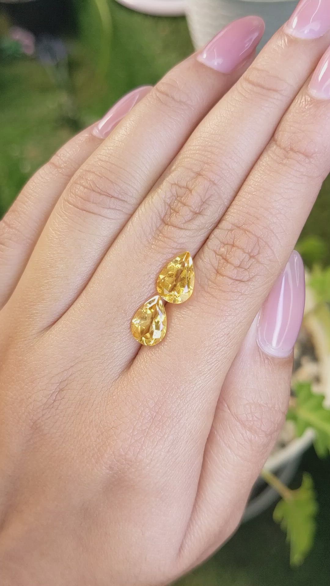 3.76&nbsp;Ct.Tw.Total Carat Weight Citrine Pair from Brazil Size Video