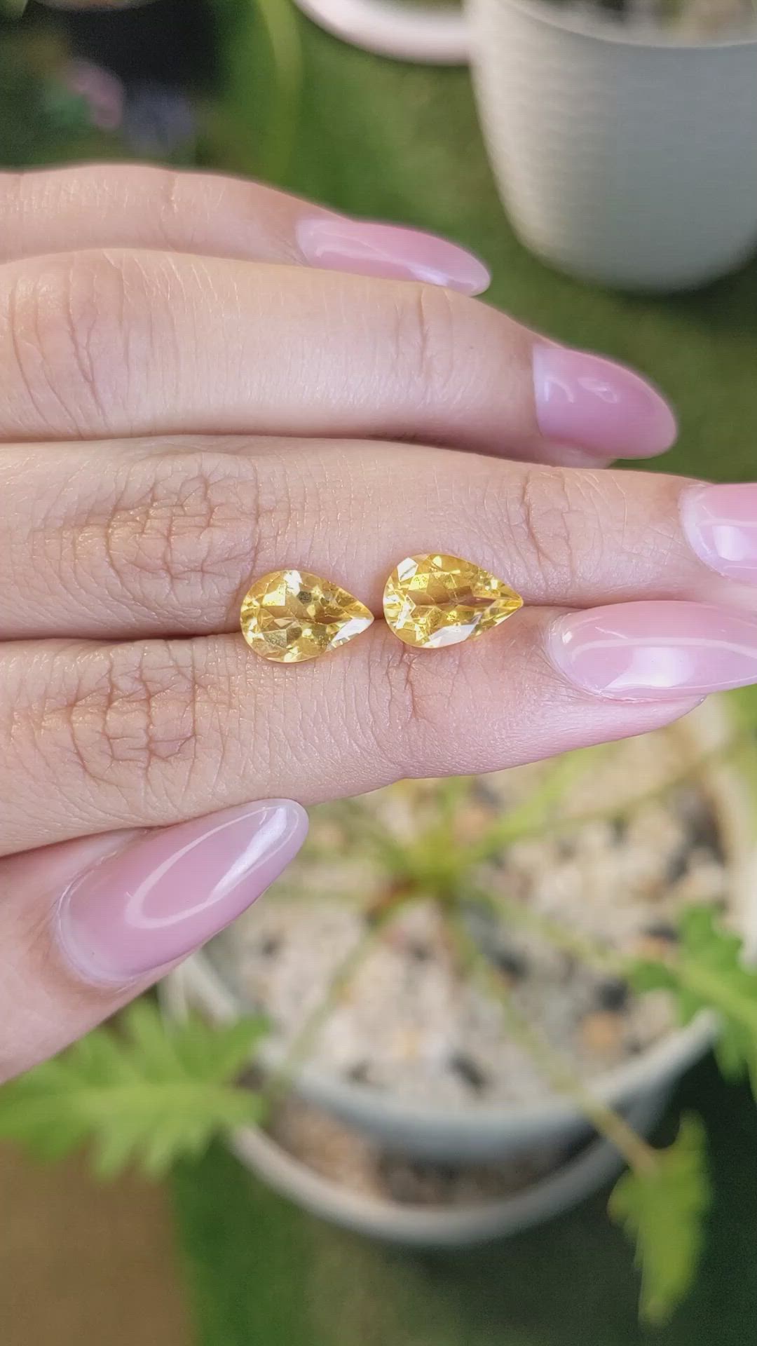 3.76&nbsp;Ct.Tw.Total Carat Weight Citrine Pair from Brazil Size Video