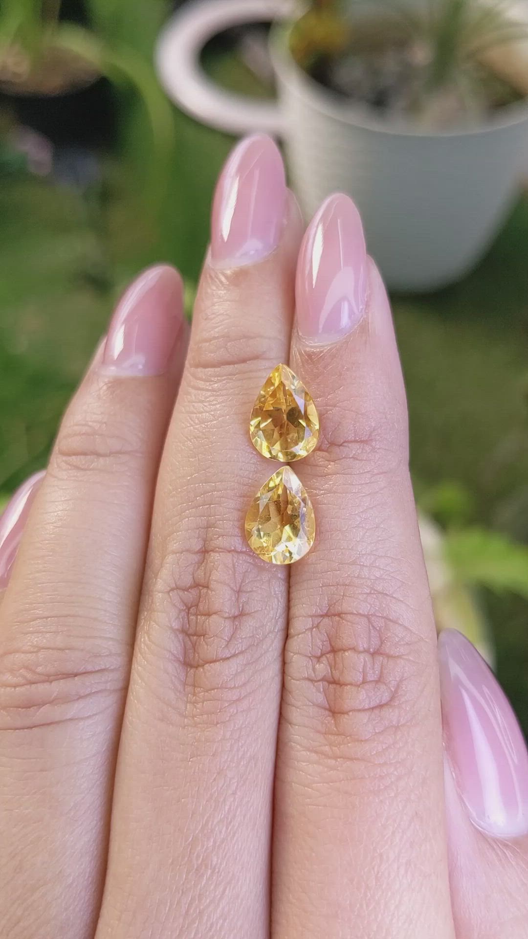3.67&nbsp;Ct.Tw.Total Carat Weight Citrine Pair from Brazil Size Video