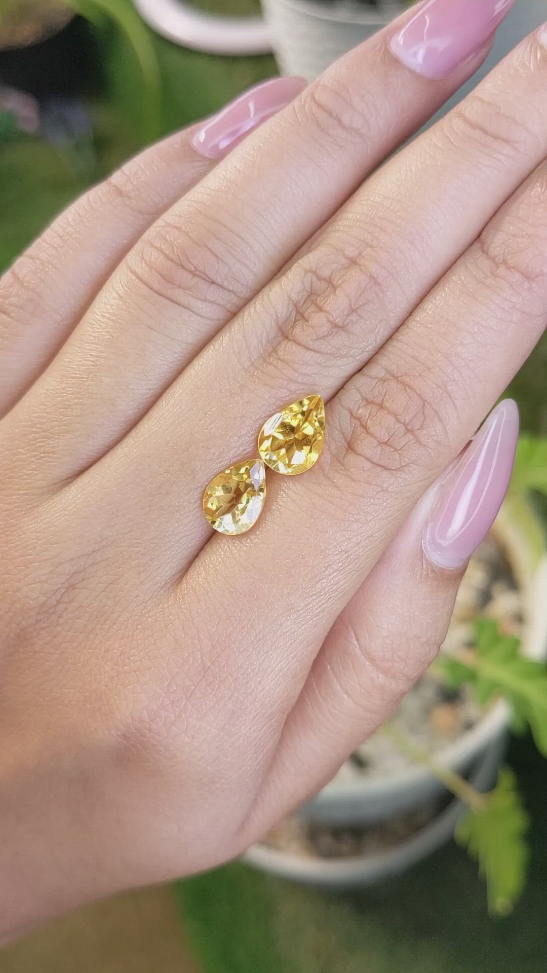 3.67&nbsp;Ct.Tw.Total Carat Weight Citrine Pair from Brazil Size Video