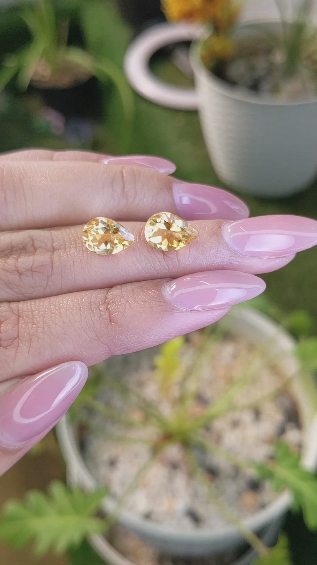 3.67&nbsp;Ct.Tw.Total Carat Weight Citrine Pair from Brazil Size Video