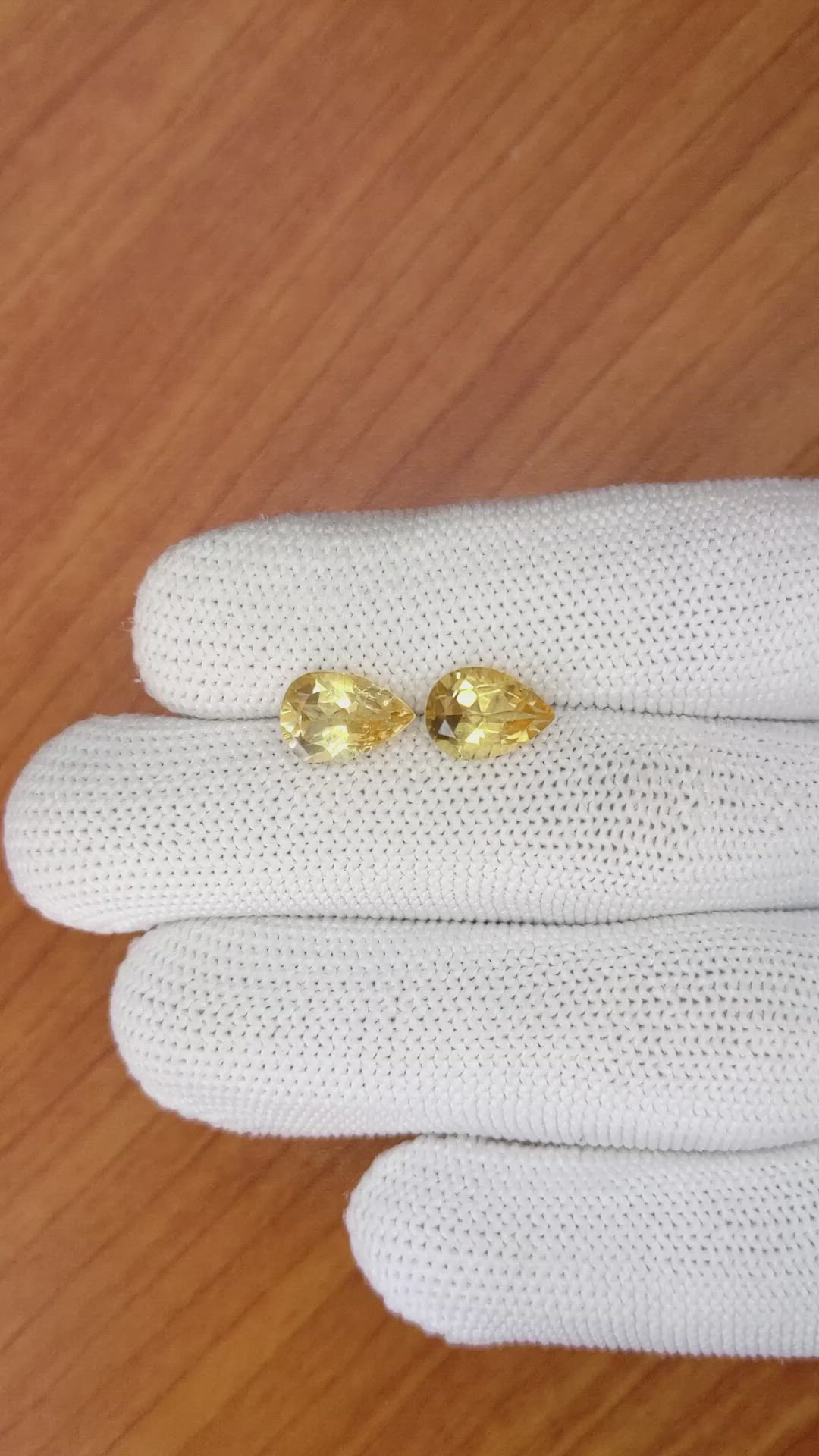 3.73&nbsp;Ct.Tw.Total Carat Weight Citrine Pair from Brazil Size Video