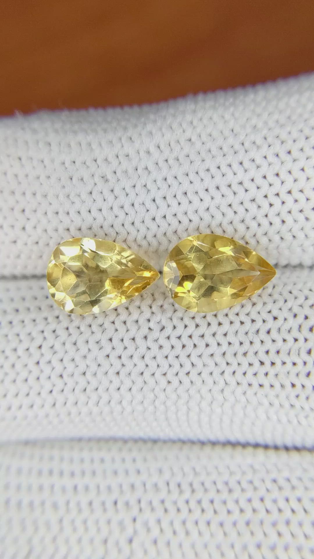 3.73&nbsp;Ct.Tw.Total Carat Weight Citrine Pair from Brazil Size Video