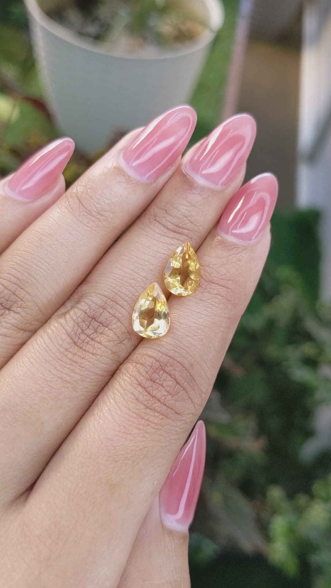 3.73&nbsp;Ct.Tw.Total Carat Weight Citrine Pair from Brazil Size Video