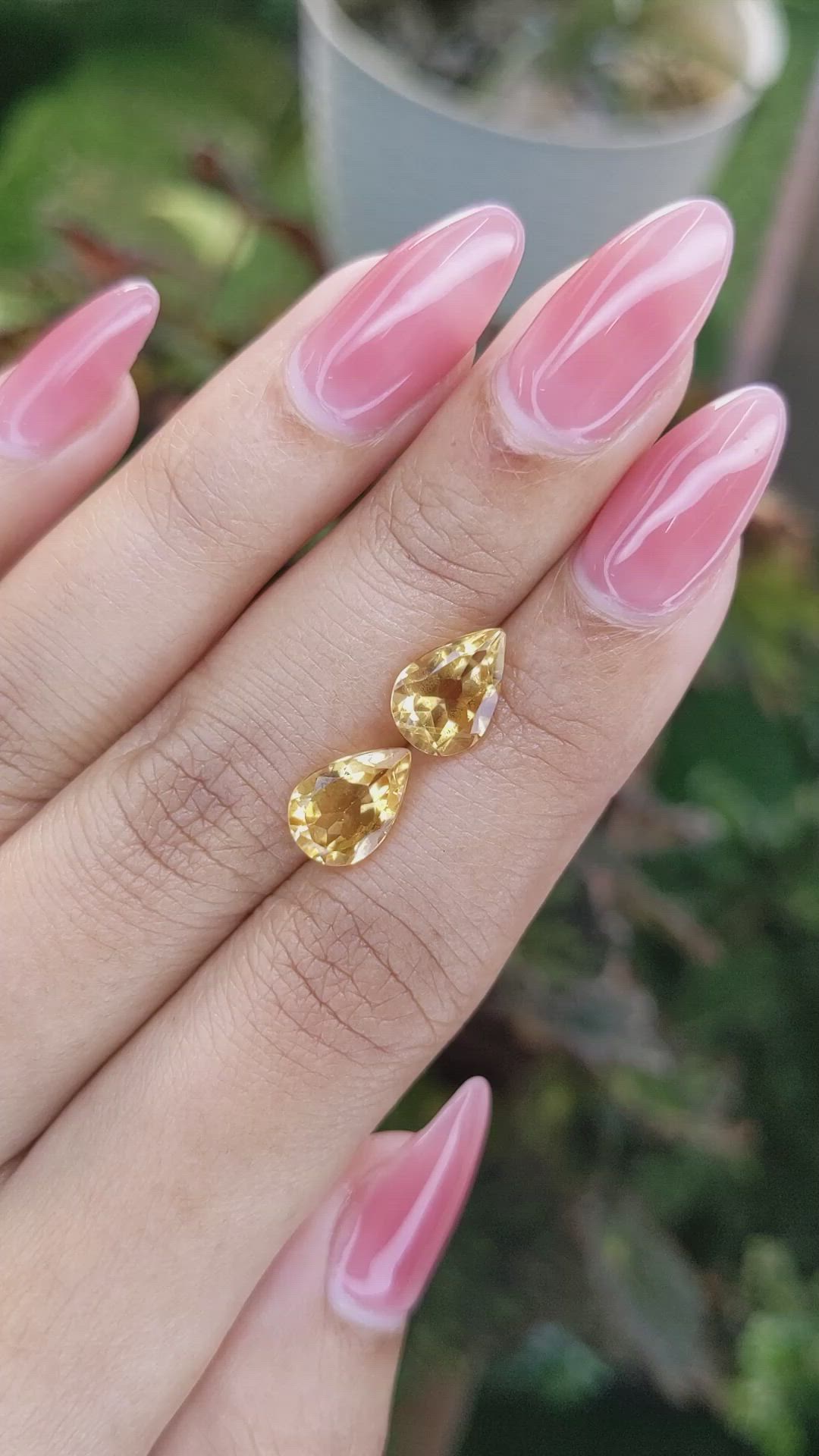 3.72 Ct.Tw.Total Carat Weight Citrine Pair from Brazil Size Video