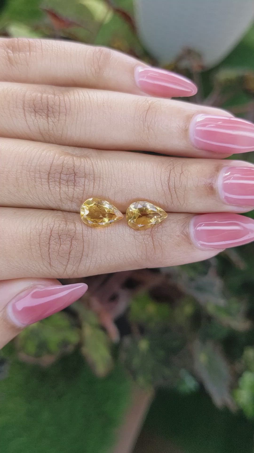 3.72 Ct.Tw.Total Carat Weight Citrine Pair from Brazil Size Video