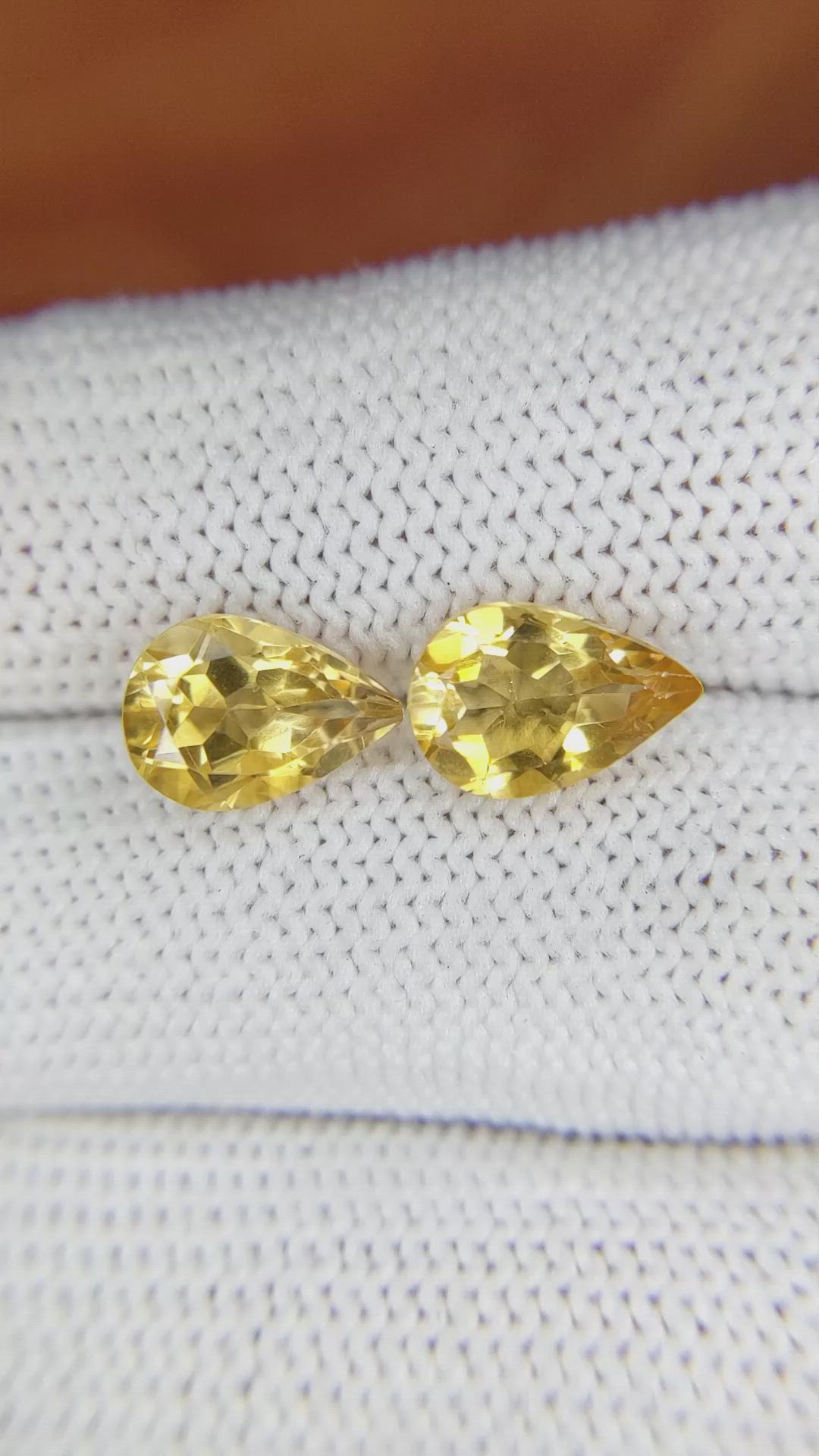 3.72 Ct.Tw.Total Carat Weight Citrine Pair from Brazil Size Video