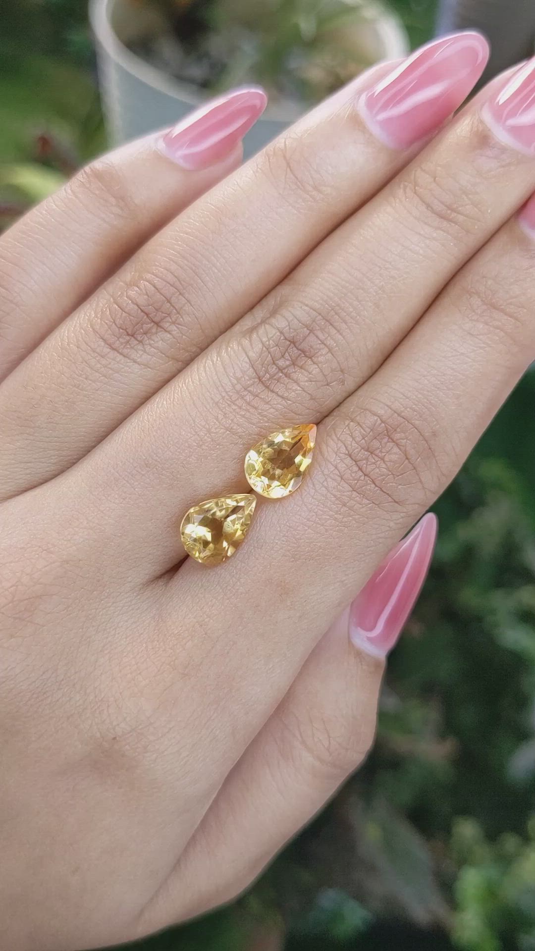 3.72 Ct.Tw.Total Carat Weight Citrine Pair from Brazil Size Video
