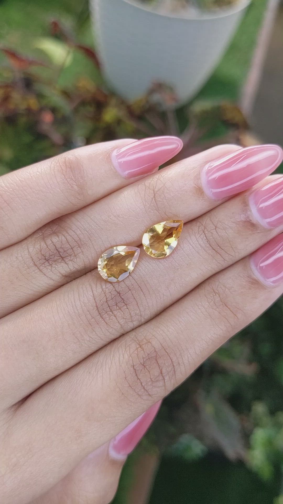 2.91&nbsp;Ct.Tw.Total Carat Weight Citrine Pair from Brazil Size Video