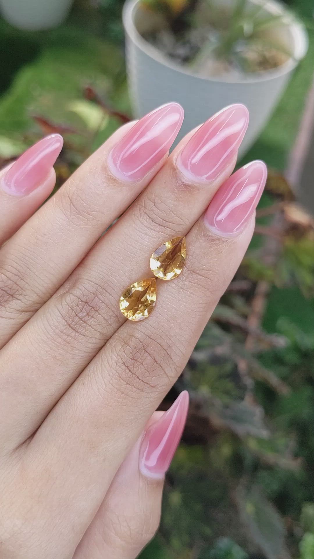 2.91&nbsp;Ct.Tw.Total Carat Weight Citrine Pair from Brazil Size Video