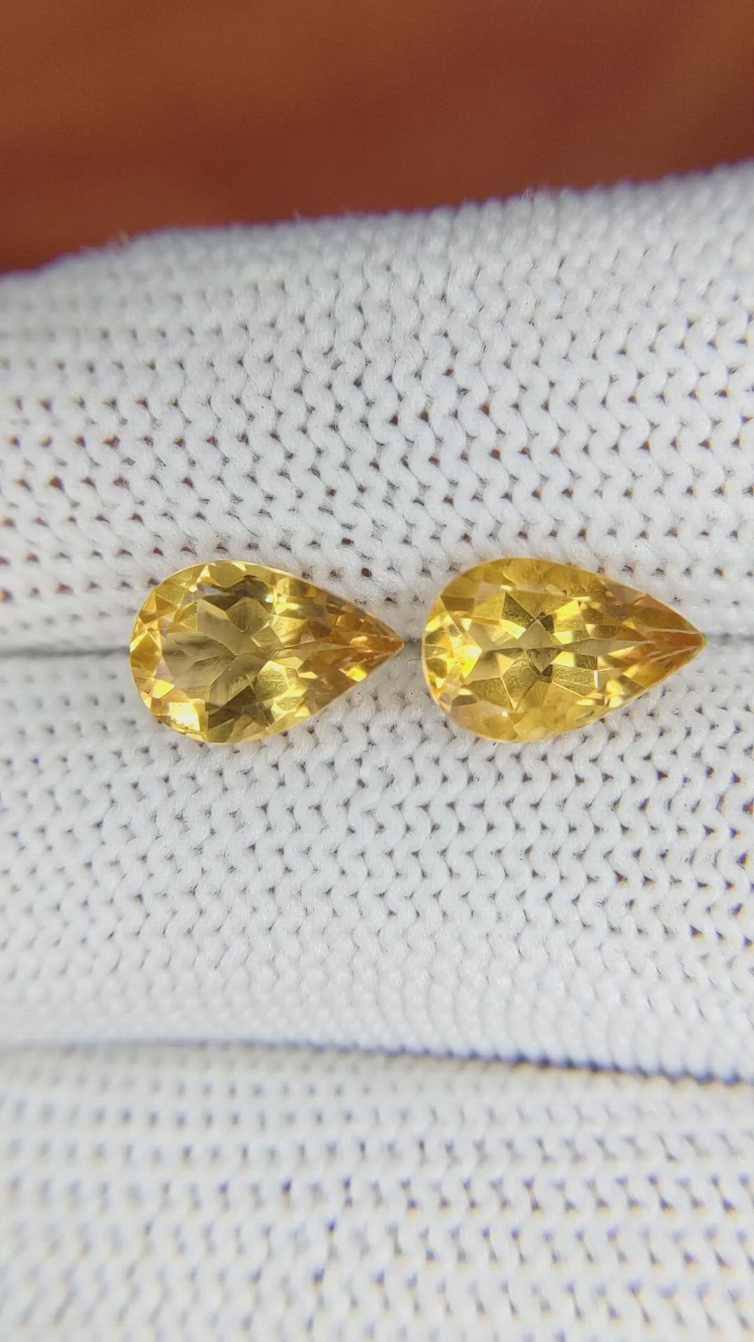 3.32&nbsp;Ct.Tw.Total Carat Weight Citrine Pair from Brazil Size Video